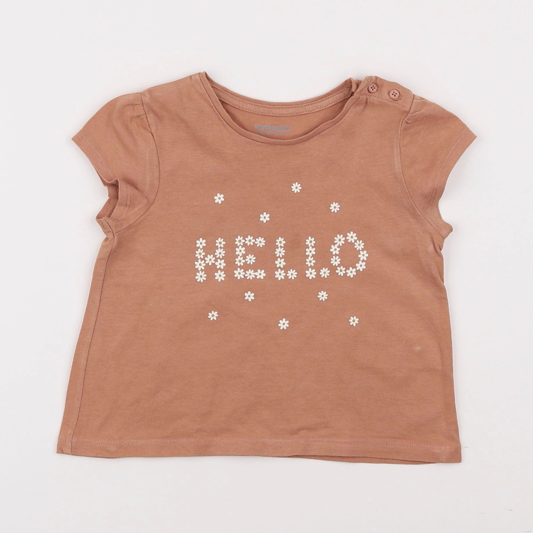 Vertbaudet - tee-shirt marron - 2 ans