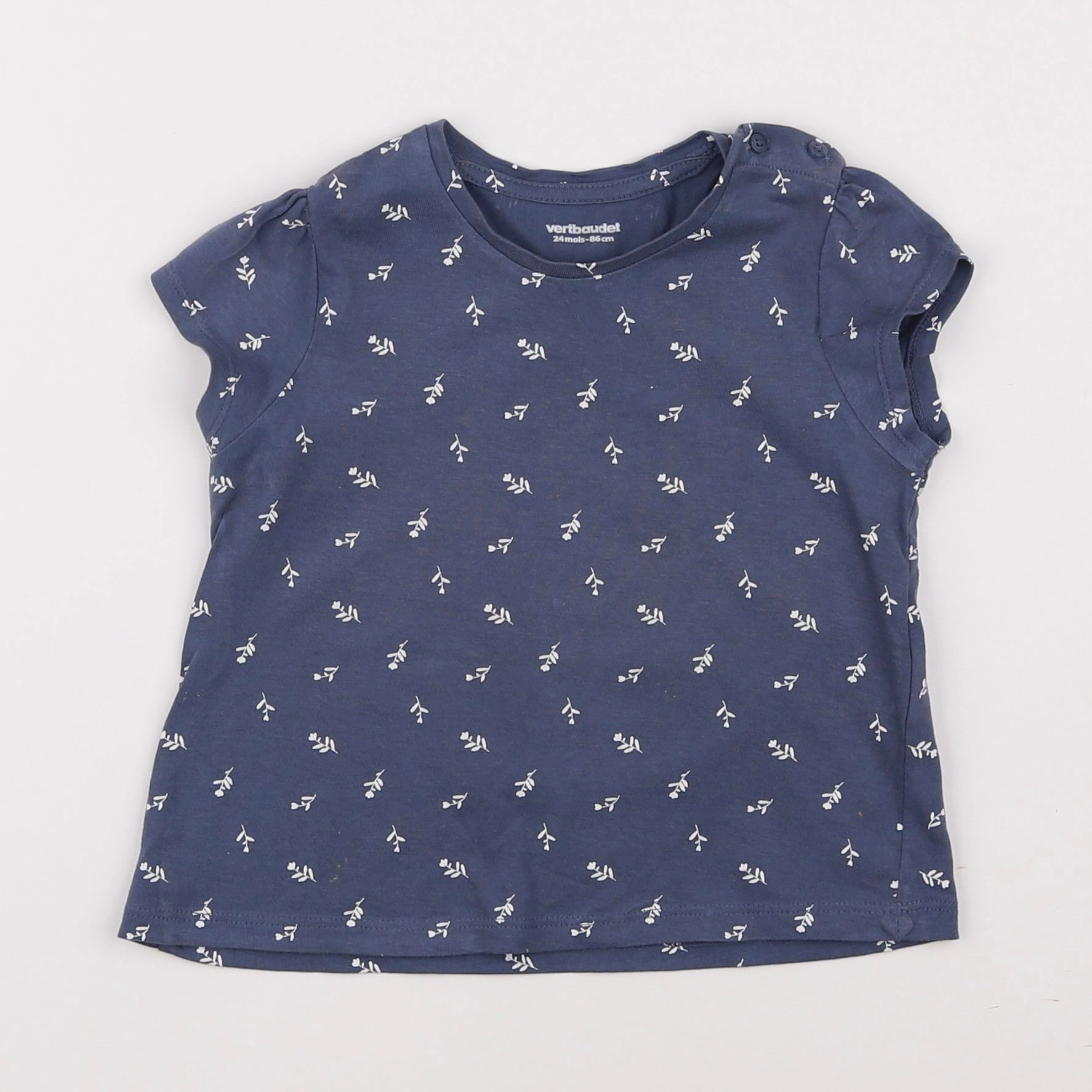 Vertbaudet - tee-shirt bleu - 2 ans