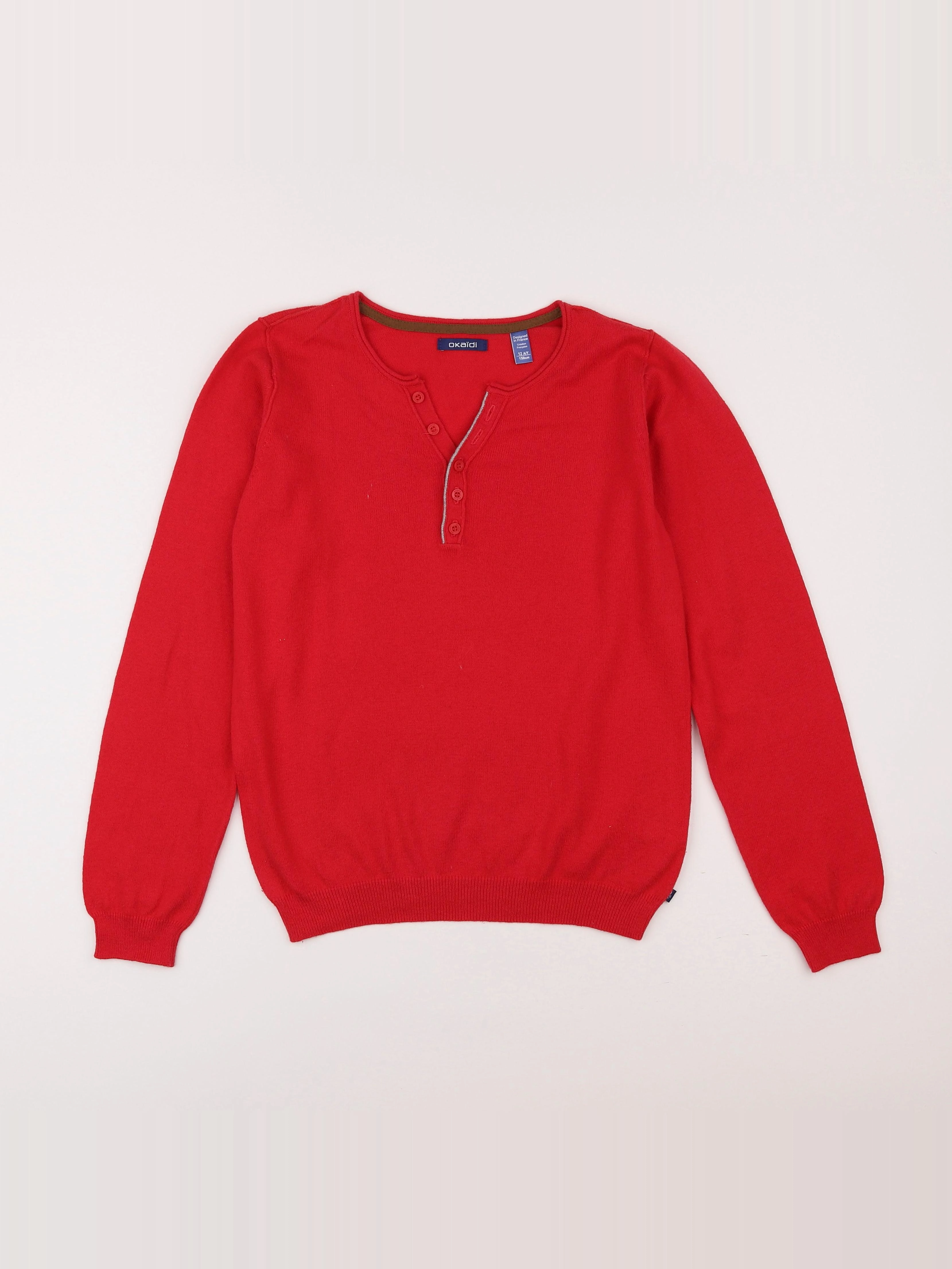 Okaidi - pull rouge - 12 ans