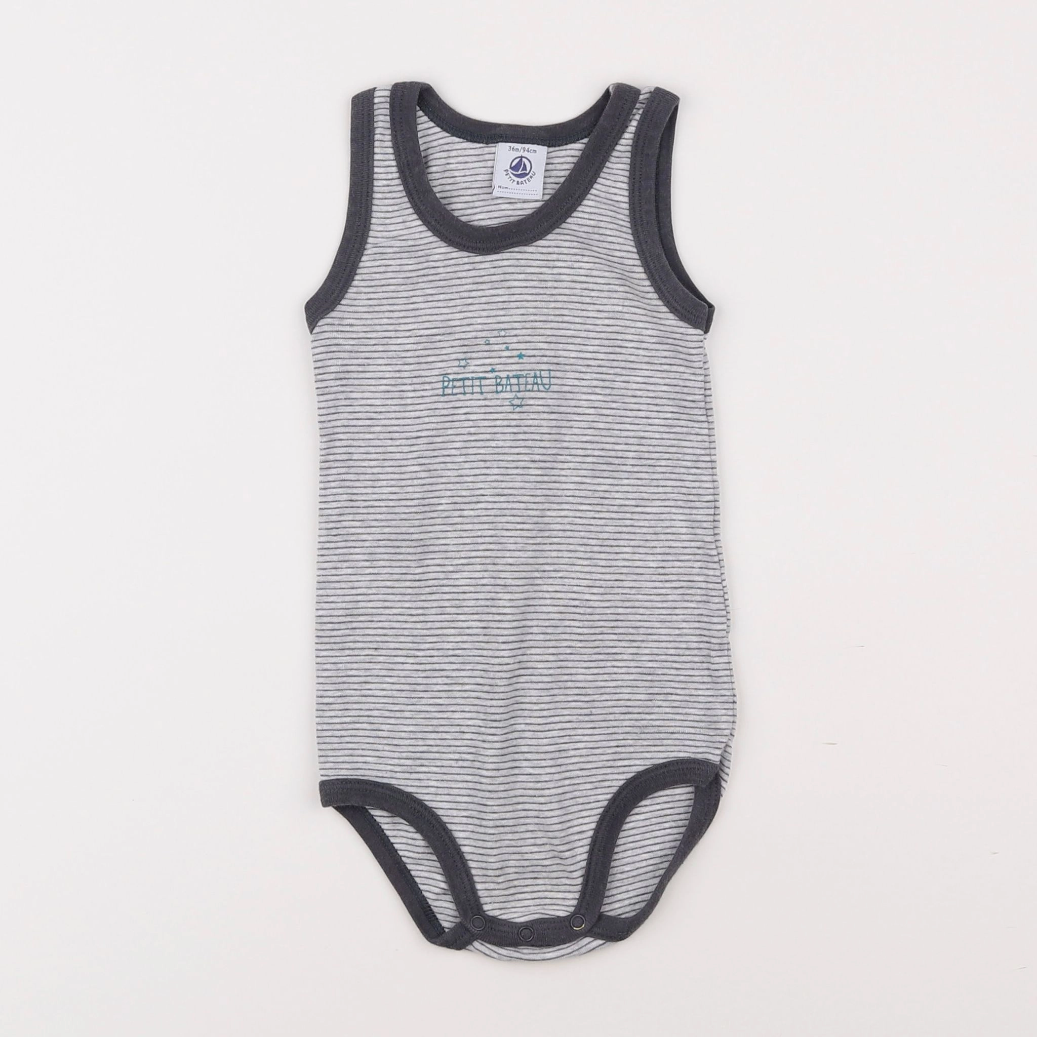 Petit Bateau - body gris - 3 ans