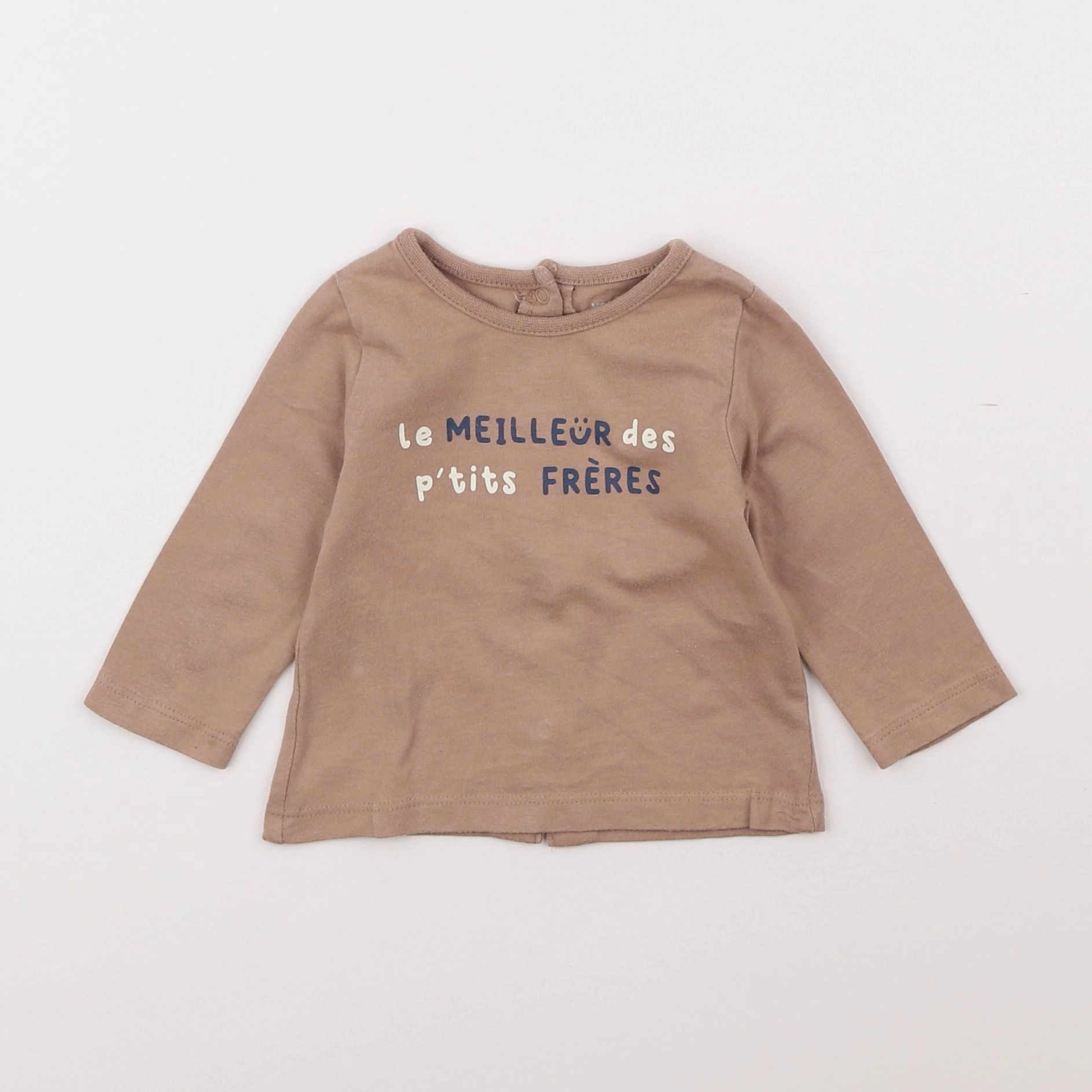 Vertbaudet - tee-shirt marron - 3 mois