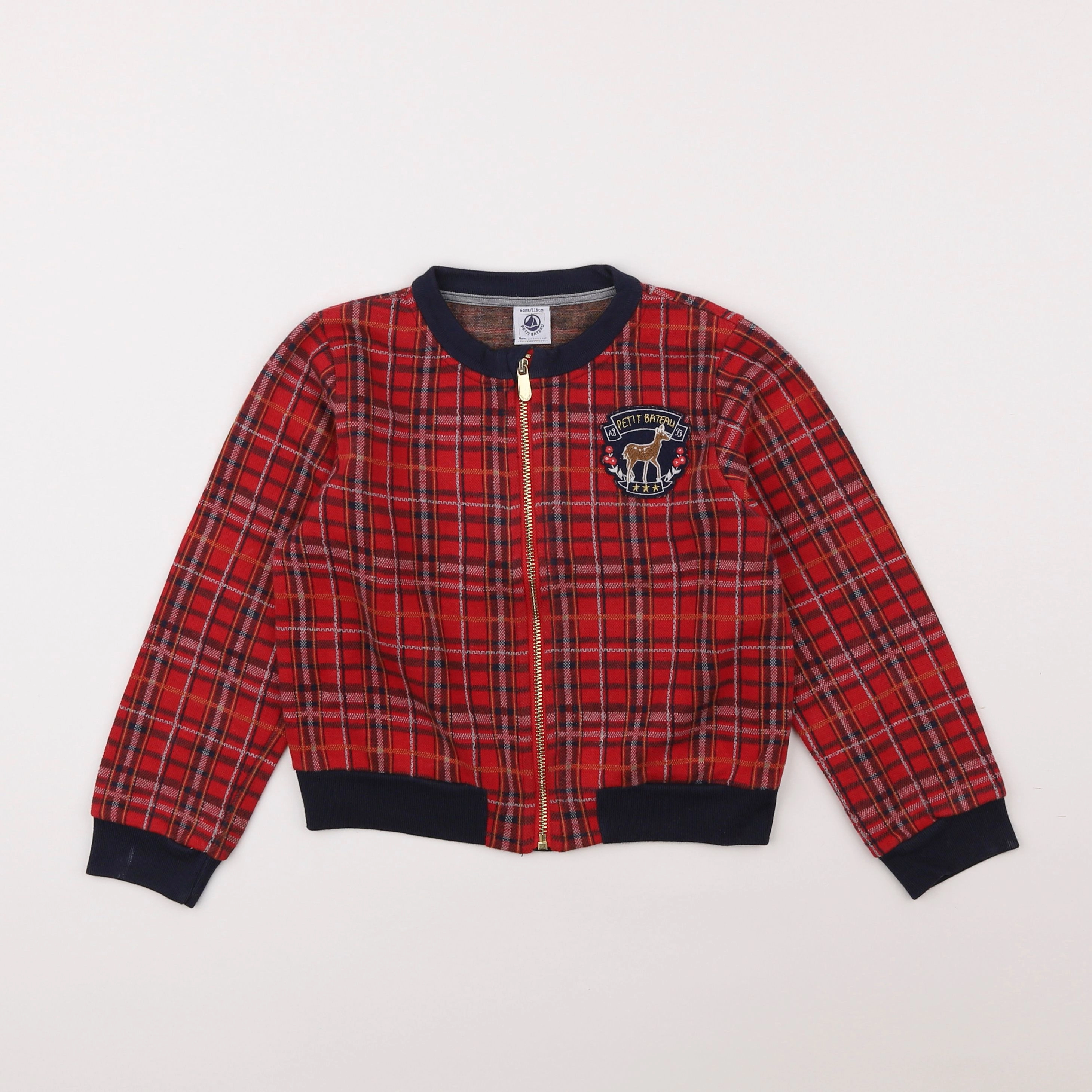 Petit Bateau - sweat rouge - 6 ans