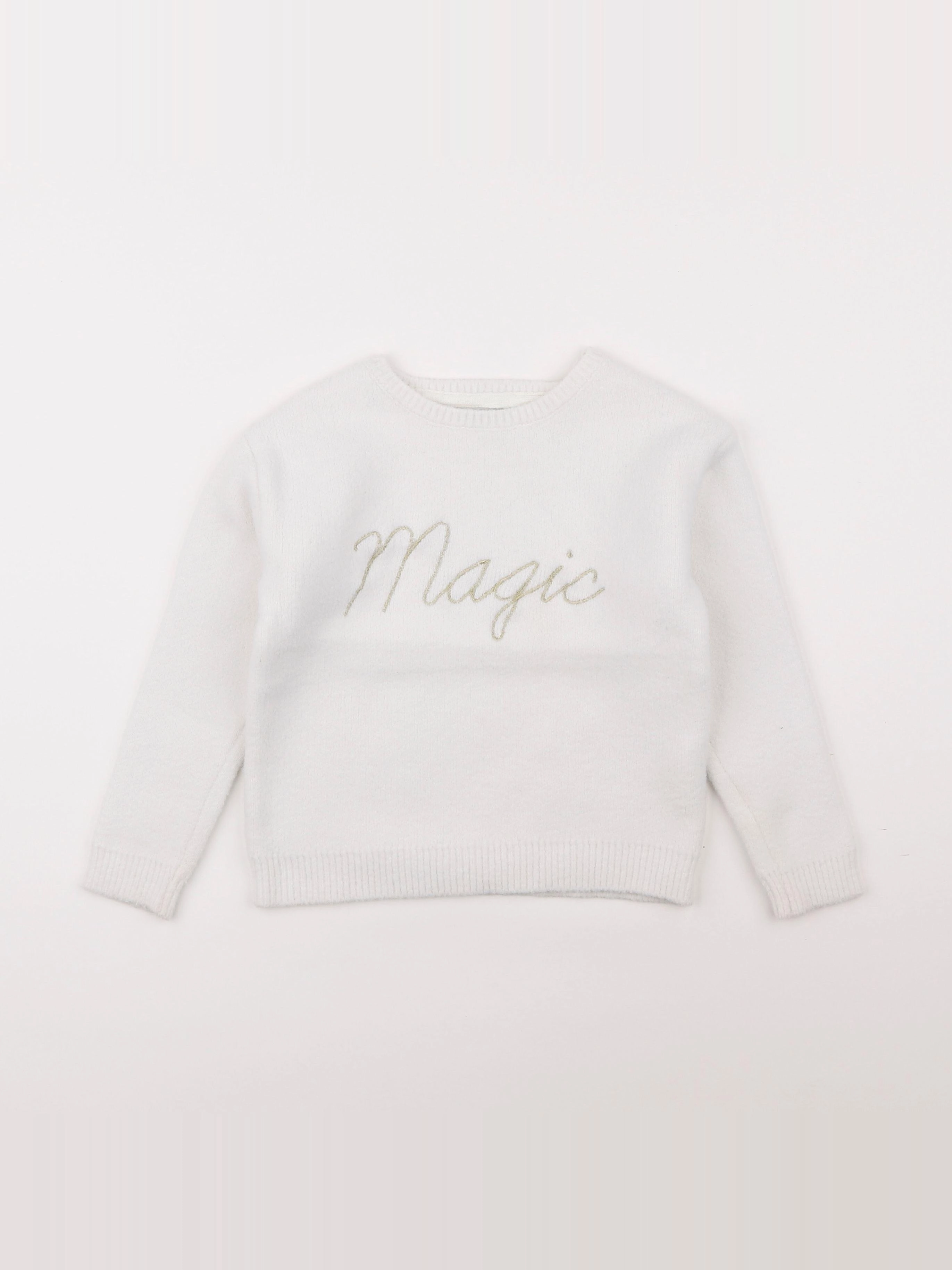 Okaidi - pull blanc - 6 ans