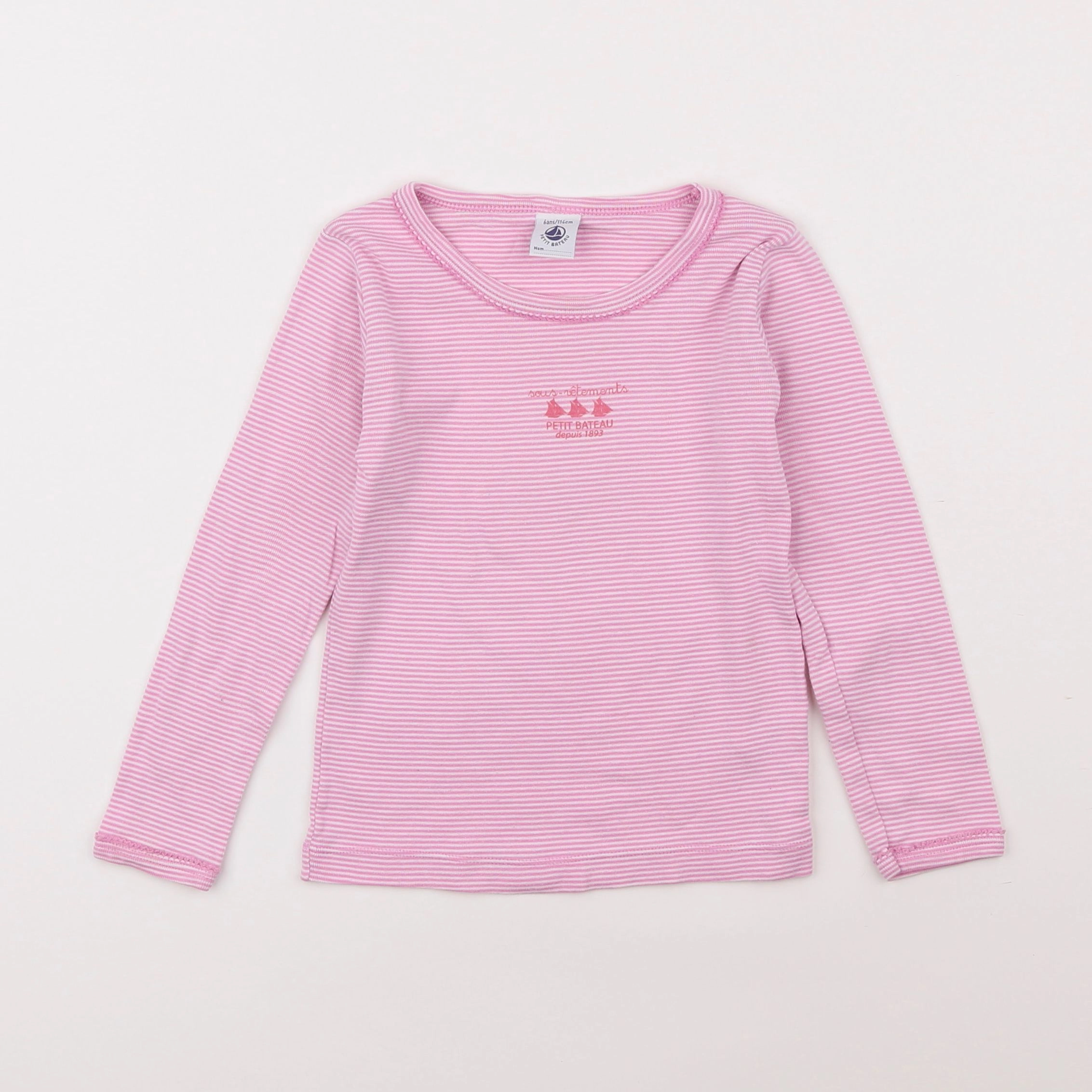 Petit Bateau - maillot de corps rose - 6 ans