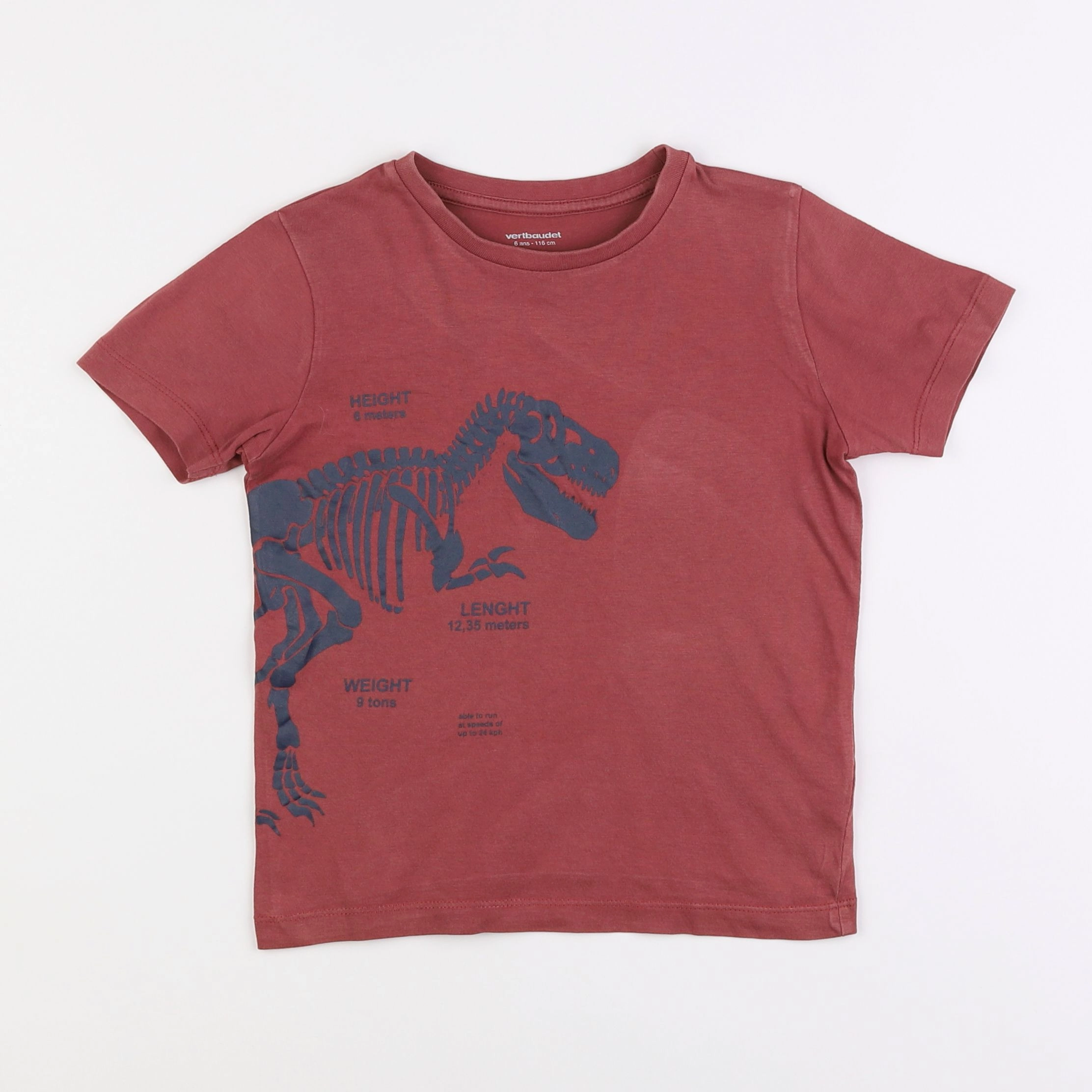 Vertbaudet - tee-shirt rouge - 6 ans