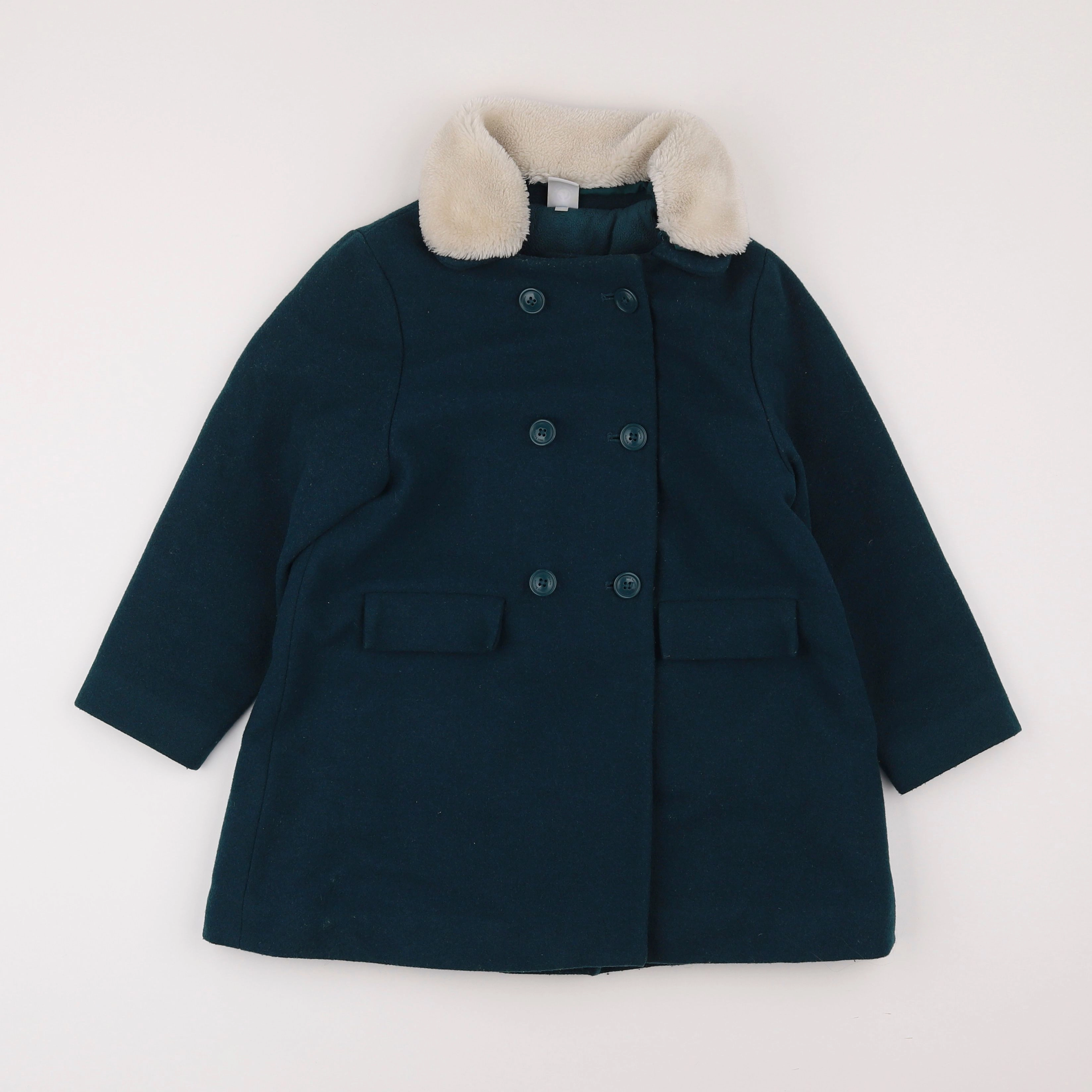 Petit Bateau - manteau vert - 6 ans