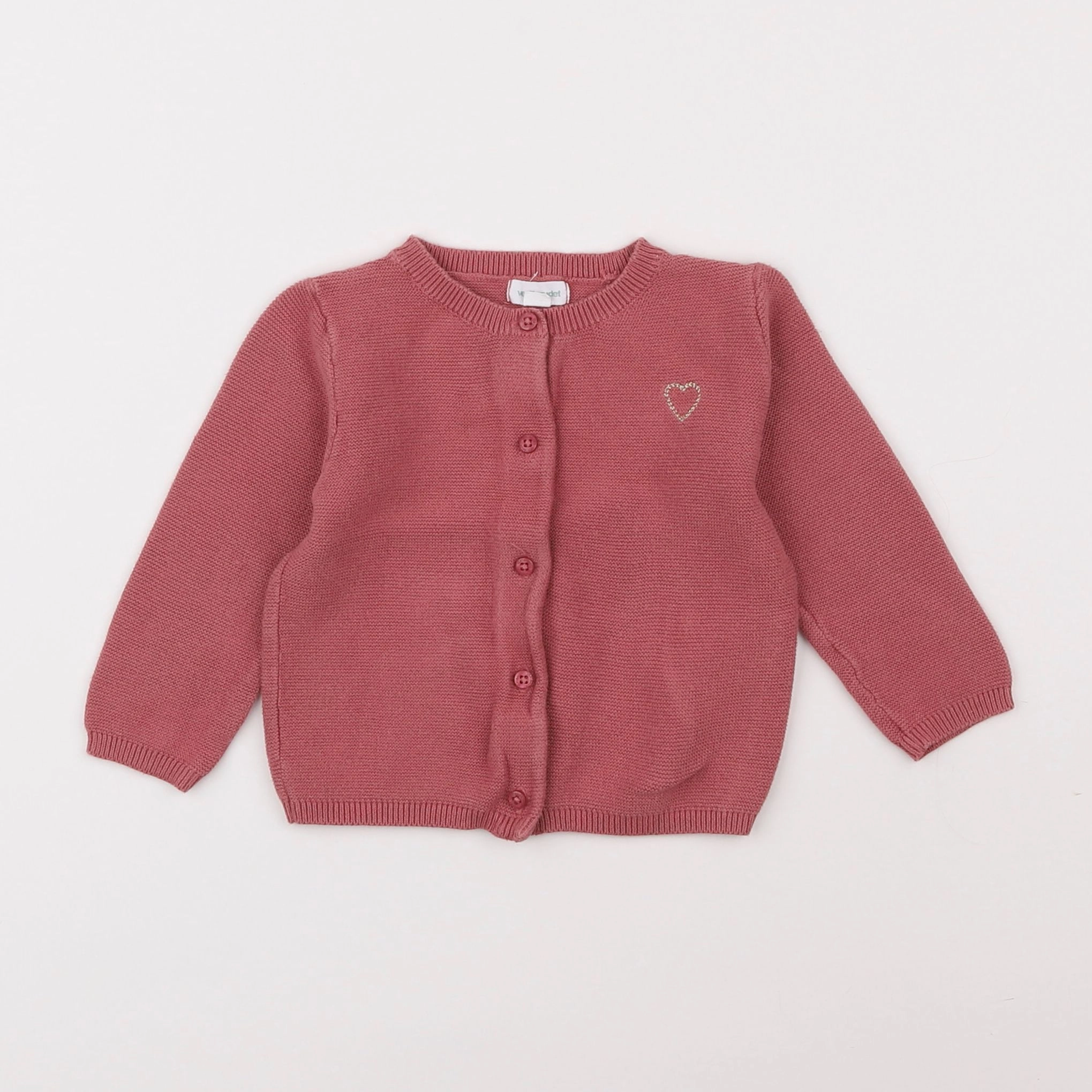 Vertbaudet - gilet rose - 9 mois