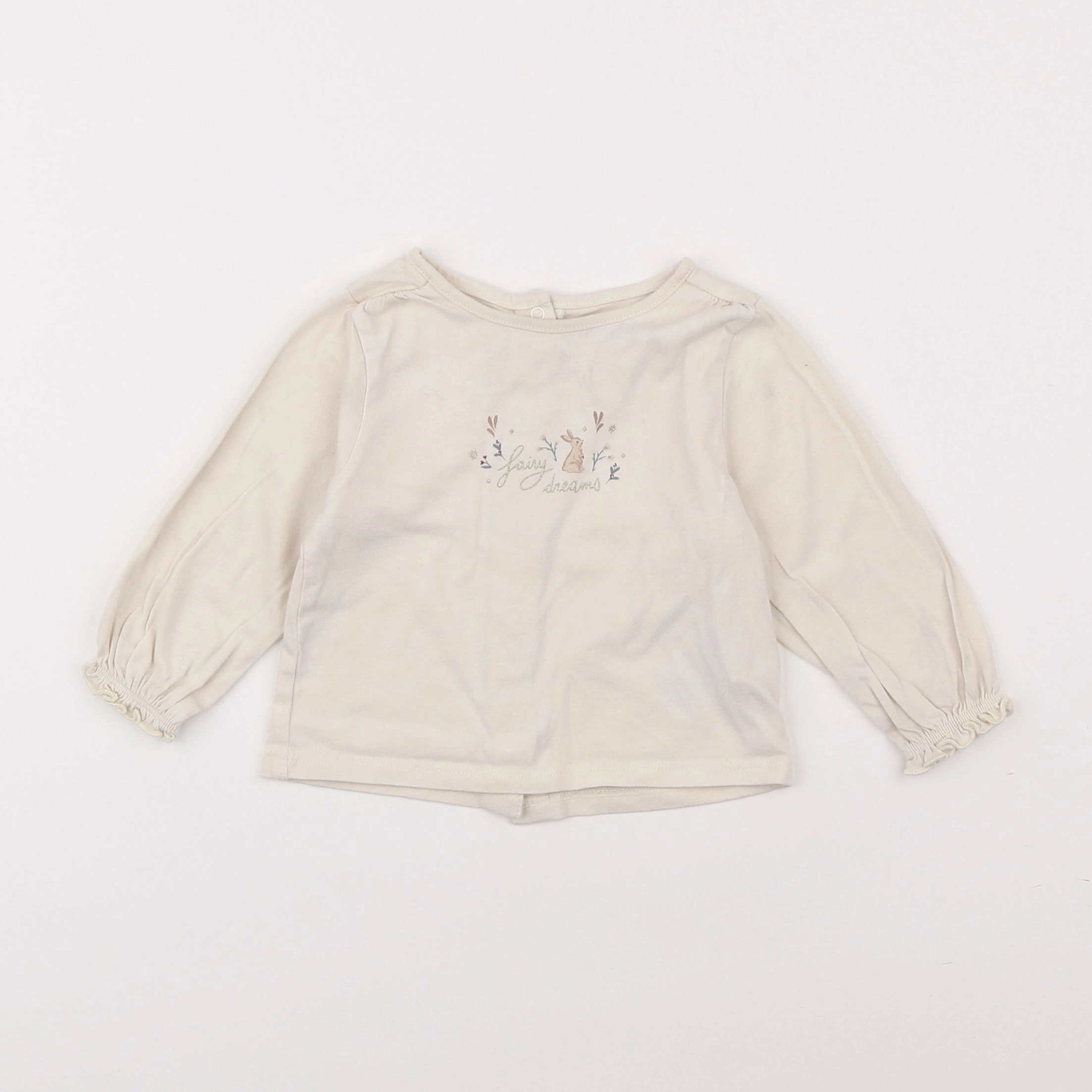 Vertbaudet - tee-shirt beige - 9 mois