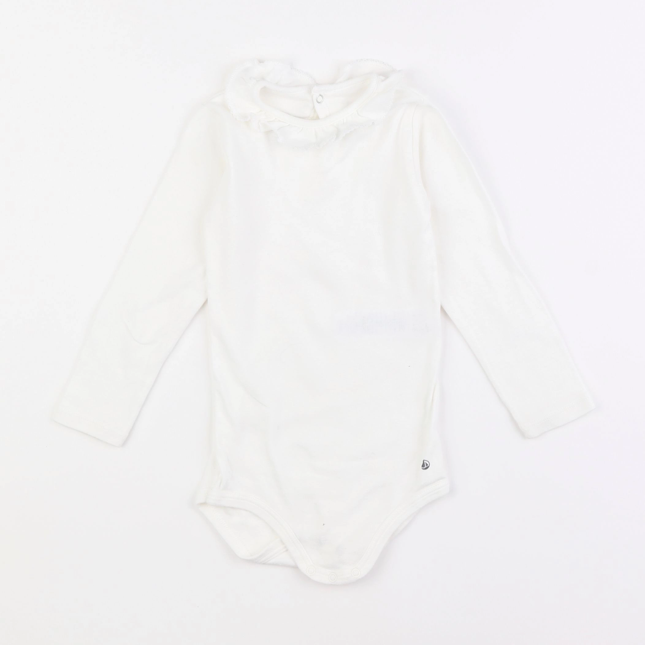 Petit Bateau - body à col blanc - 2 ans