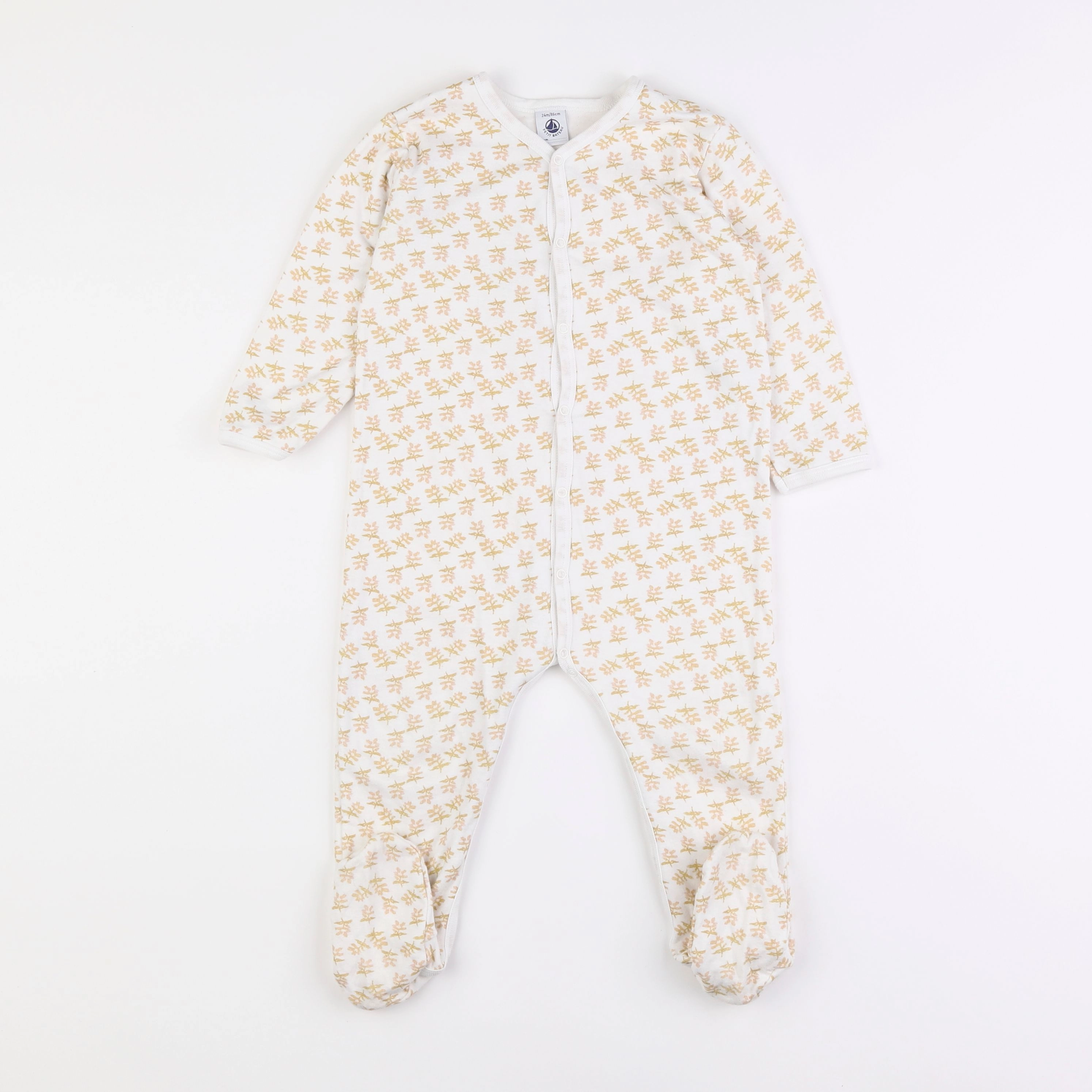 Petit Bateau - pyjama coton blanc - 2 ans