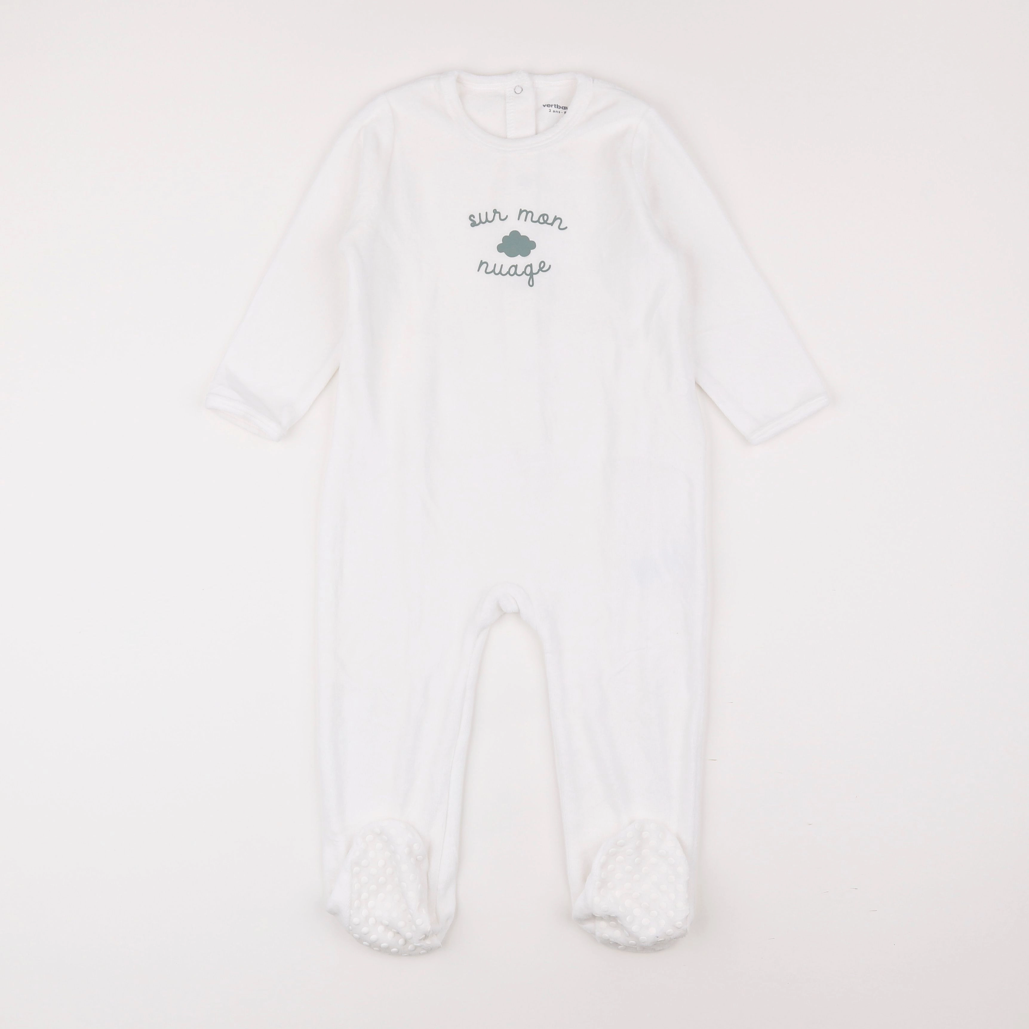 Vertbaudet - pyjama velours blanc - 2 ans
