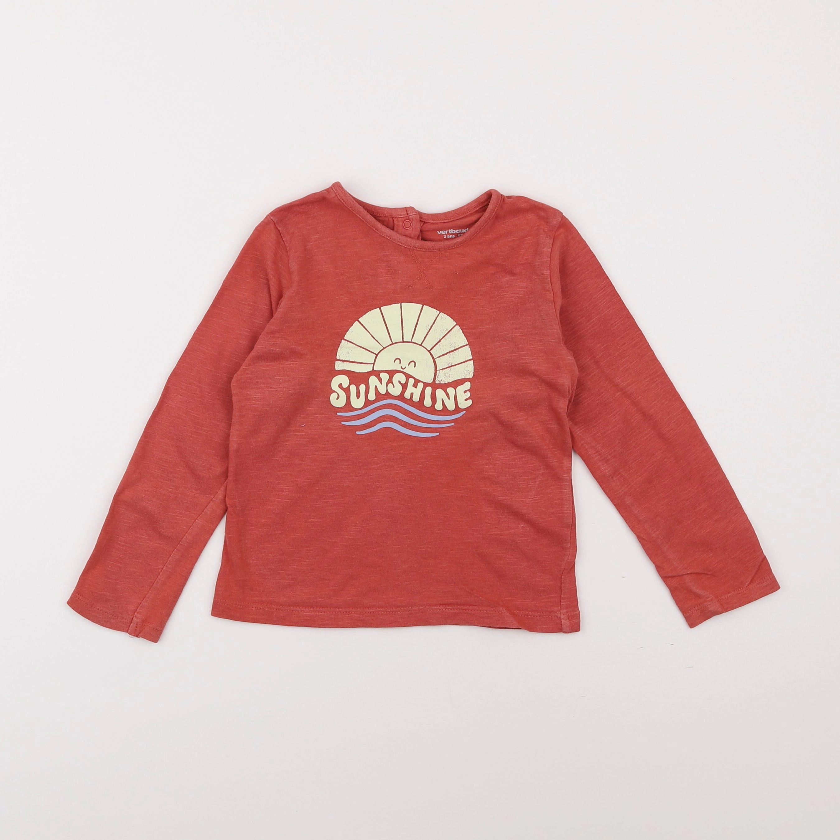 Vertbaudet - tee-shirt rouge - 3 ans