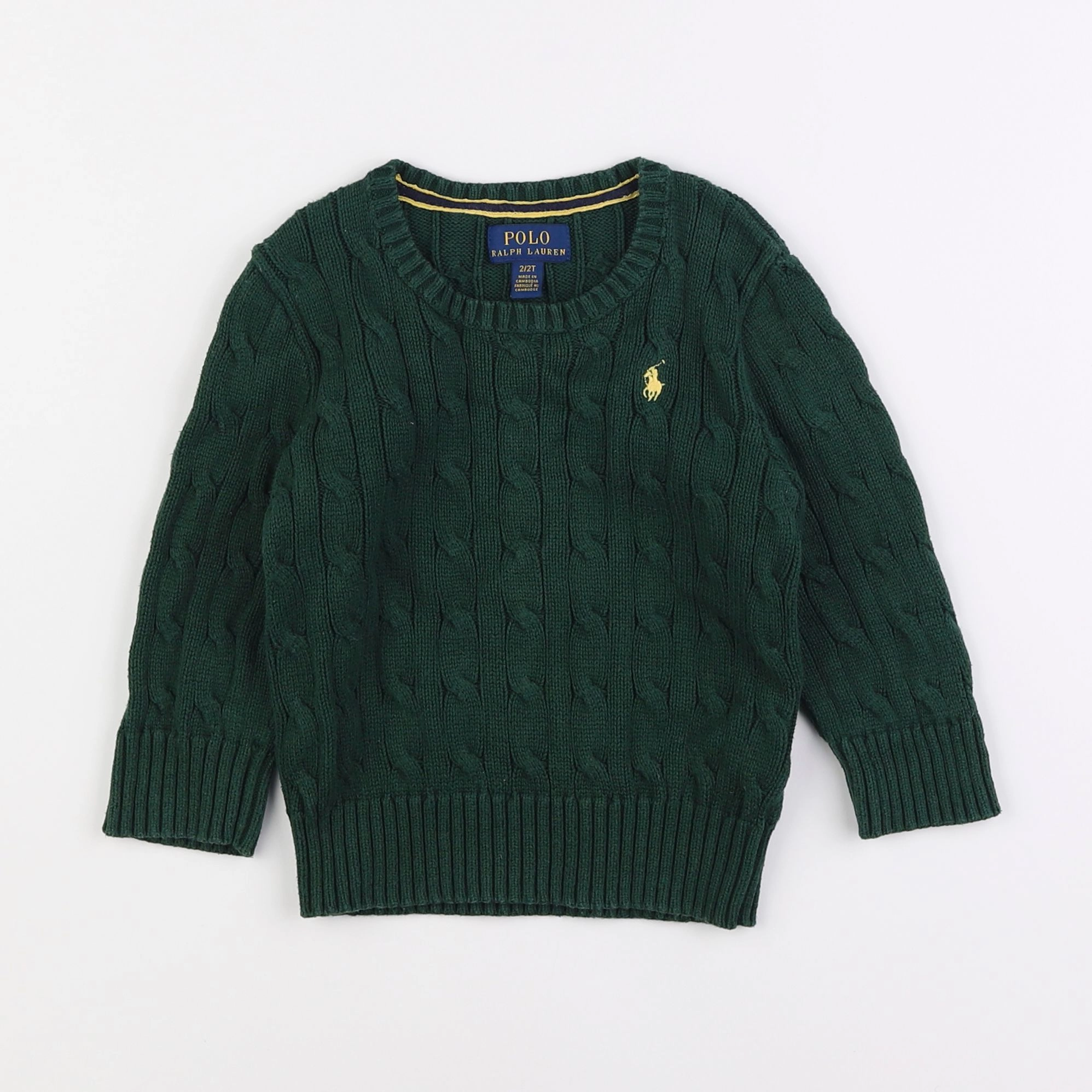 Ralph Lauren - pull vert - 2 ans