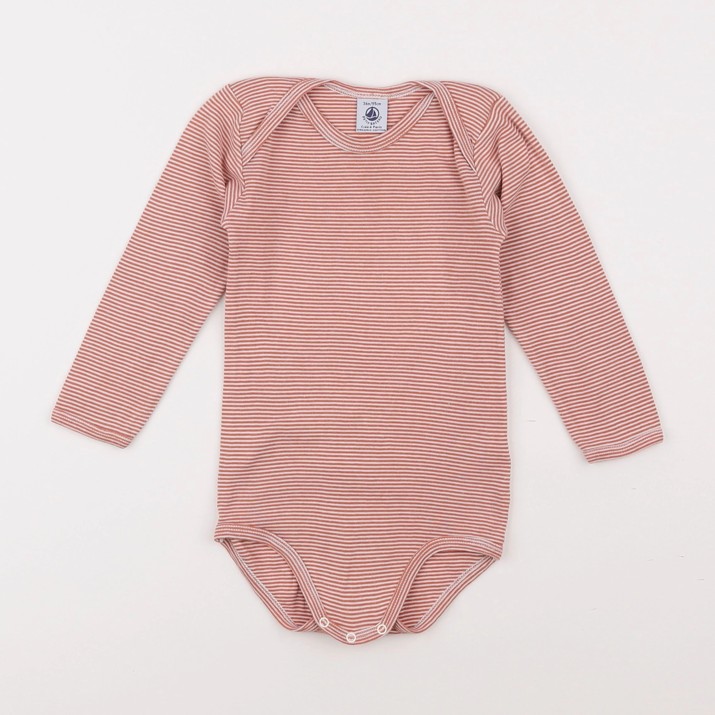 Petit Bateau - body blanc, bleu, orange - 3 ans