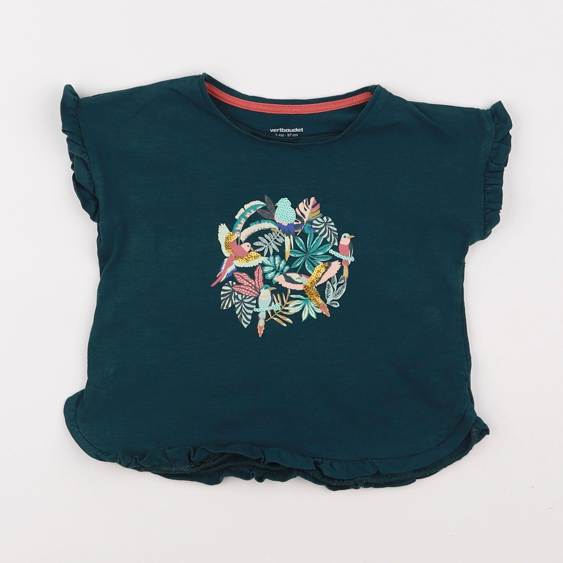 Vertbaudet - tee-shirt vert - 3 ans