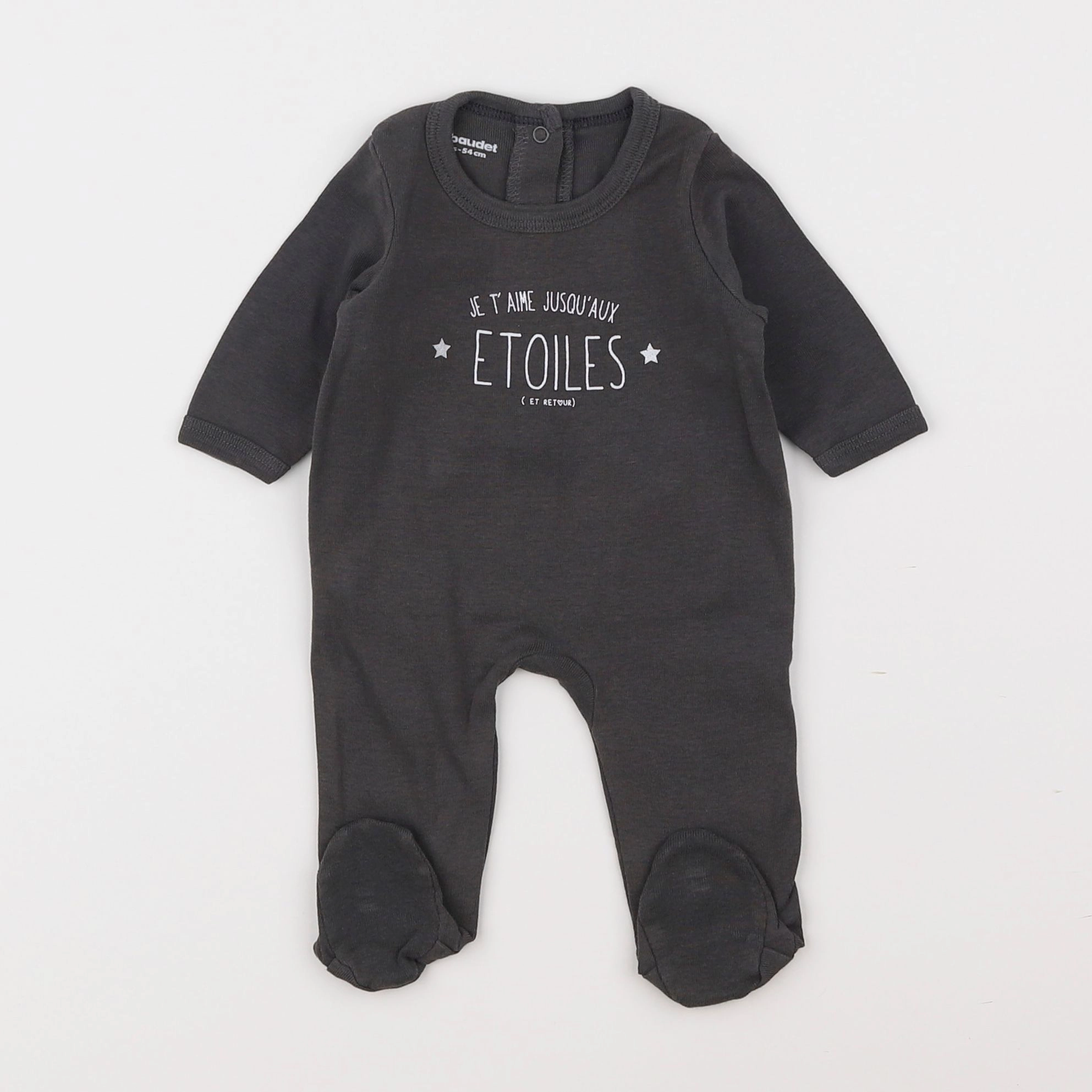 Vertbaudet - pyjama coton gris - 1 mois