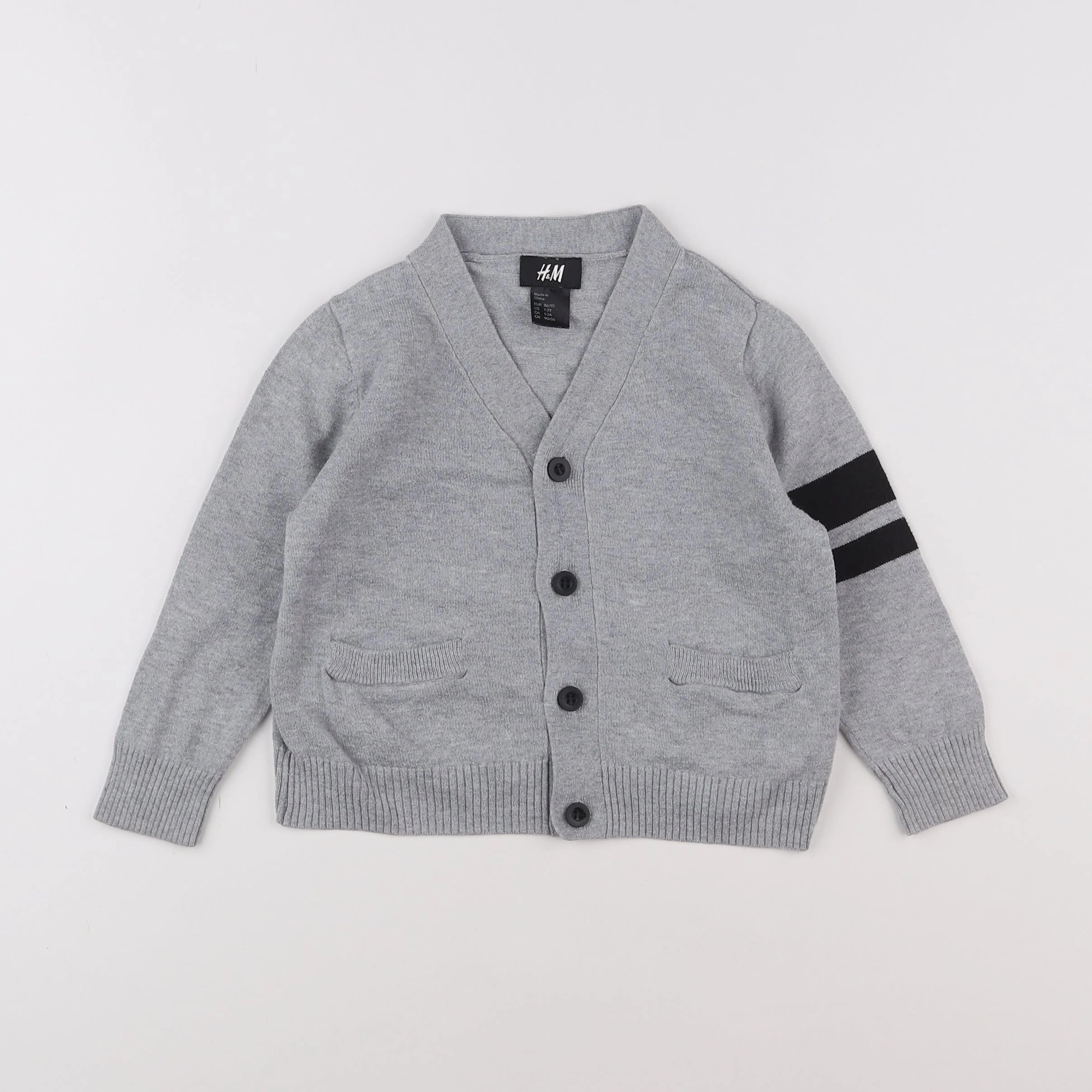 H&M - gilet gris - 12 mois à 2 ans