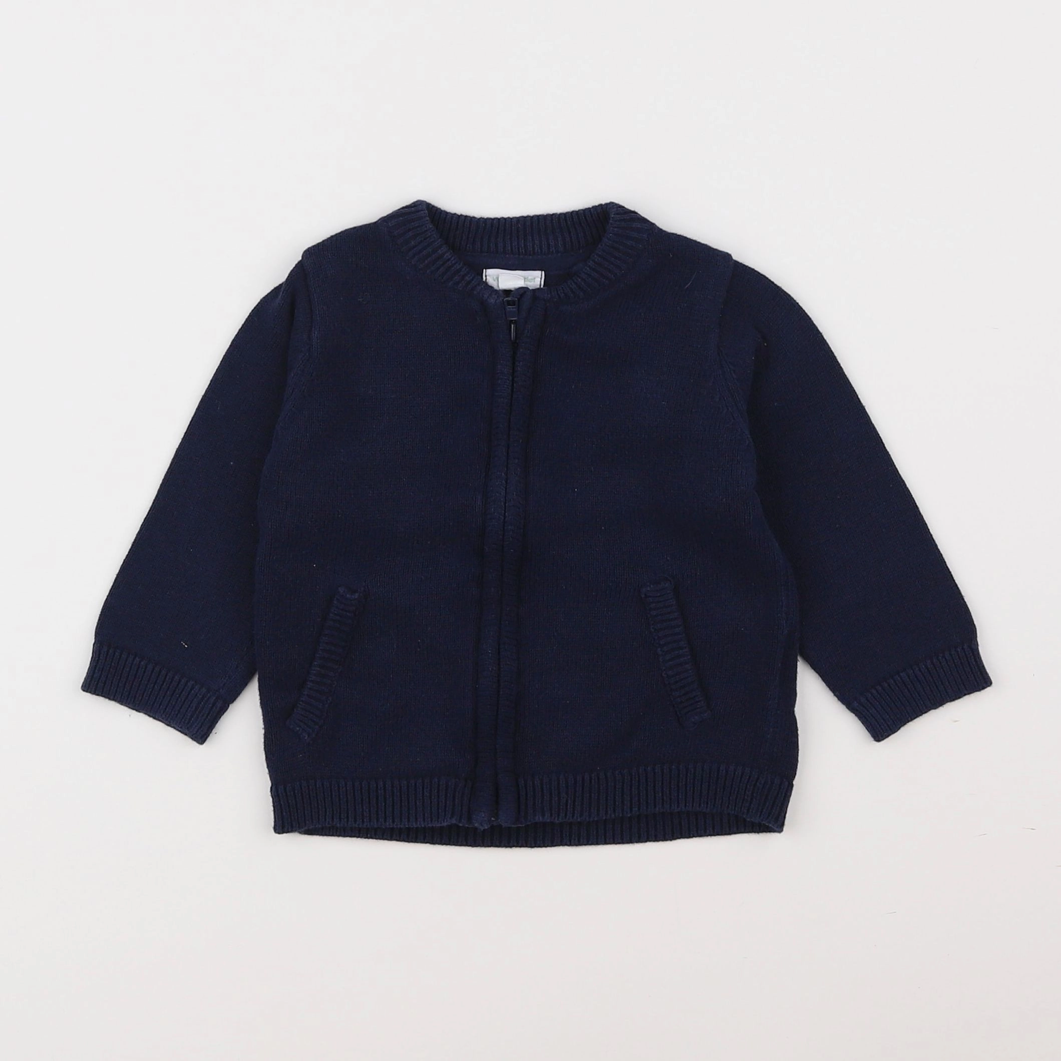 Vertbaudet - gilet bleu - 12 mois