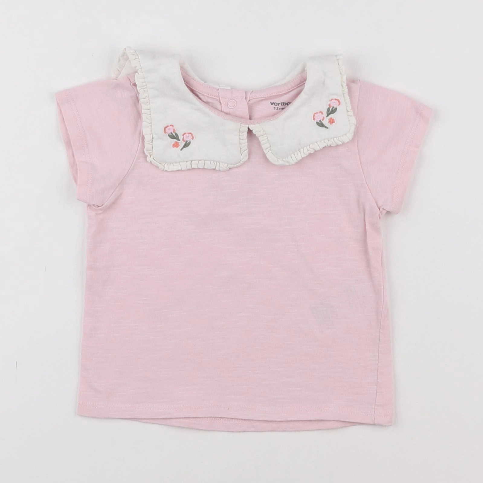 Vertbaudet - tee-shirt rose - 12 mois