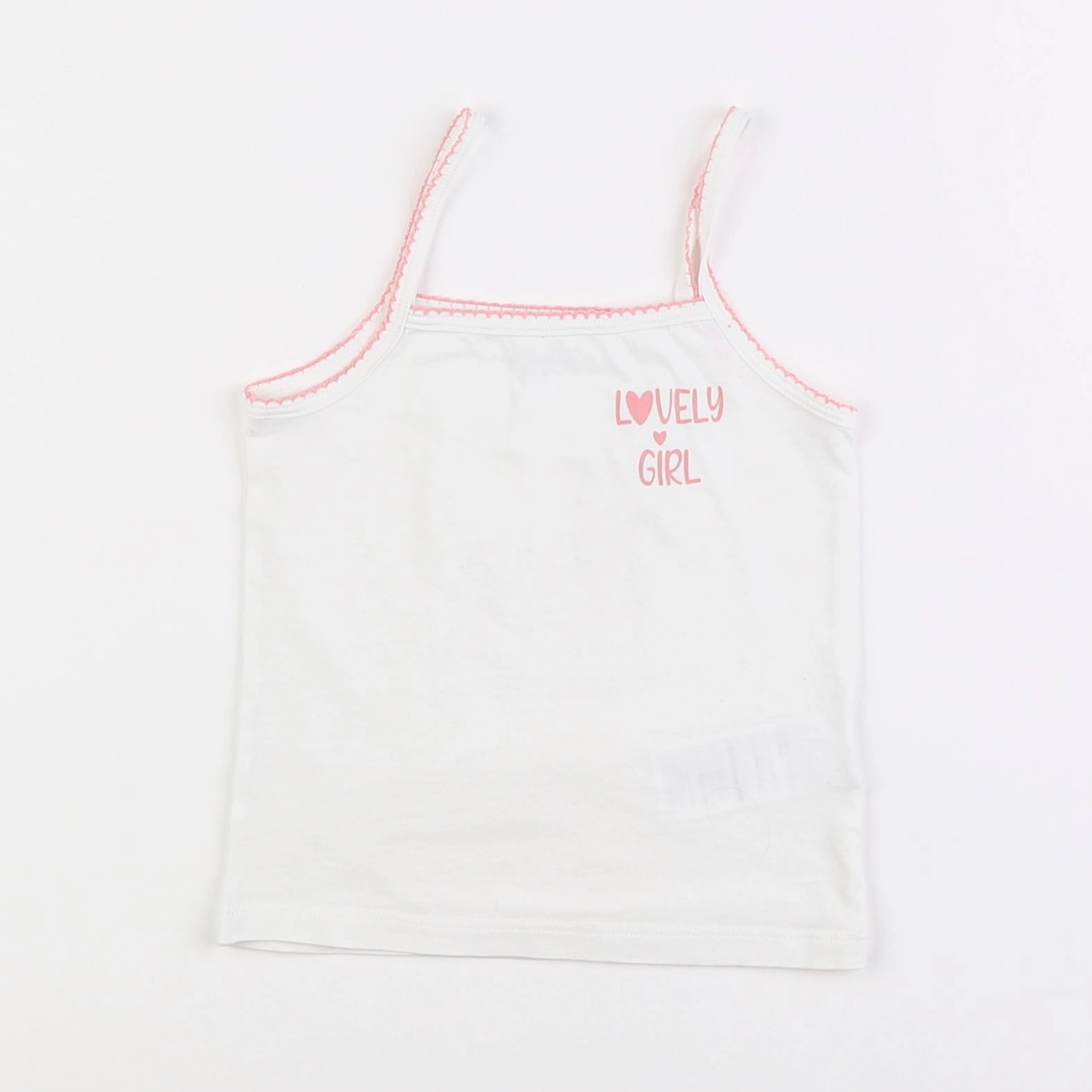 Vertbaudet - maillot de corps blanc, rose - 3 ans