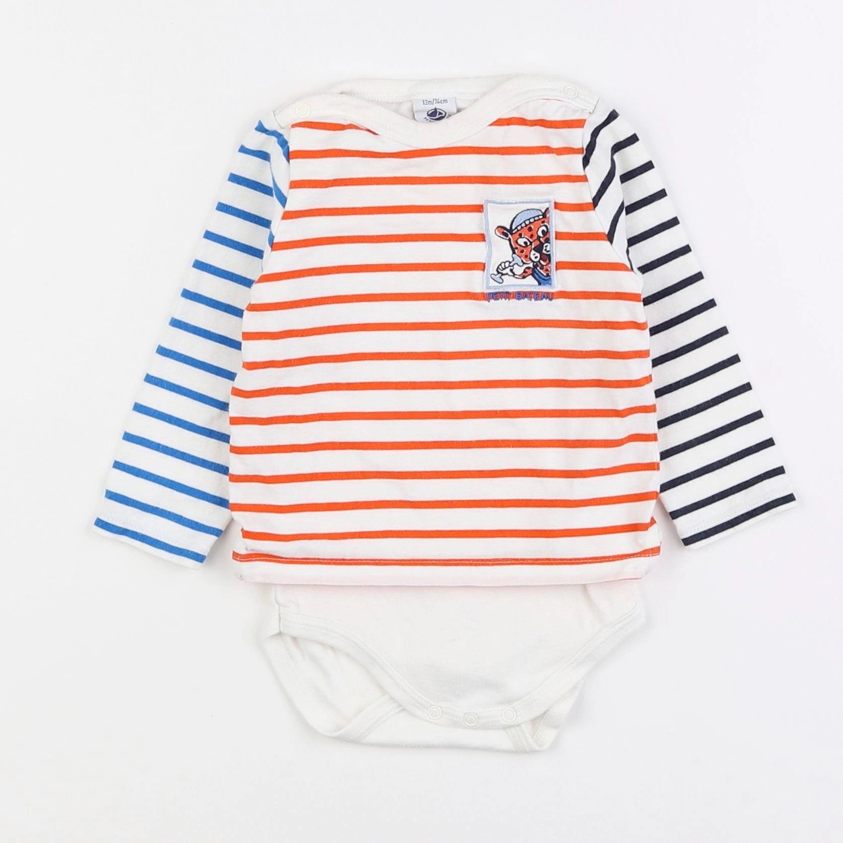 Petit Bateau - body tee-shirt blanc - 12 mois