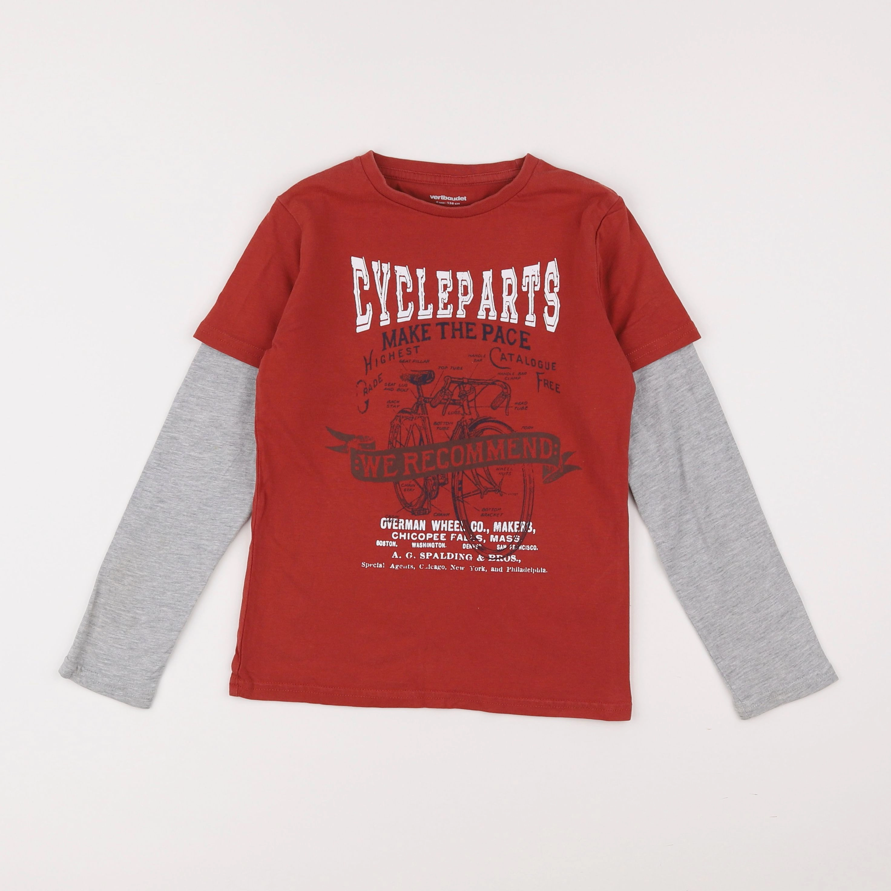 Vertbaudet - tee-shirt rouge - 8 ans