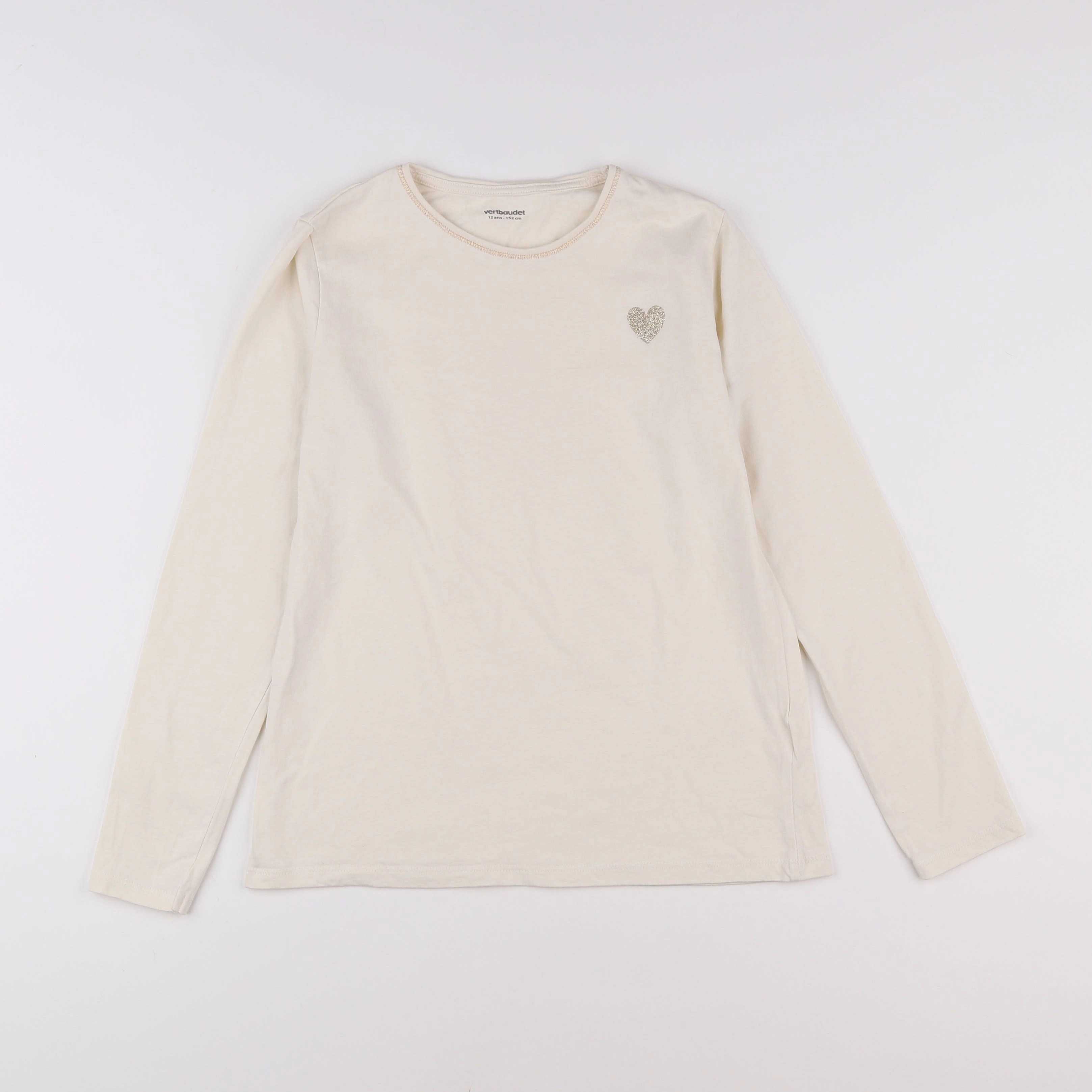 Vertbaudet - tee-shirt beige - 12 ans