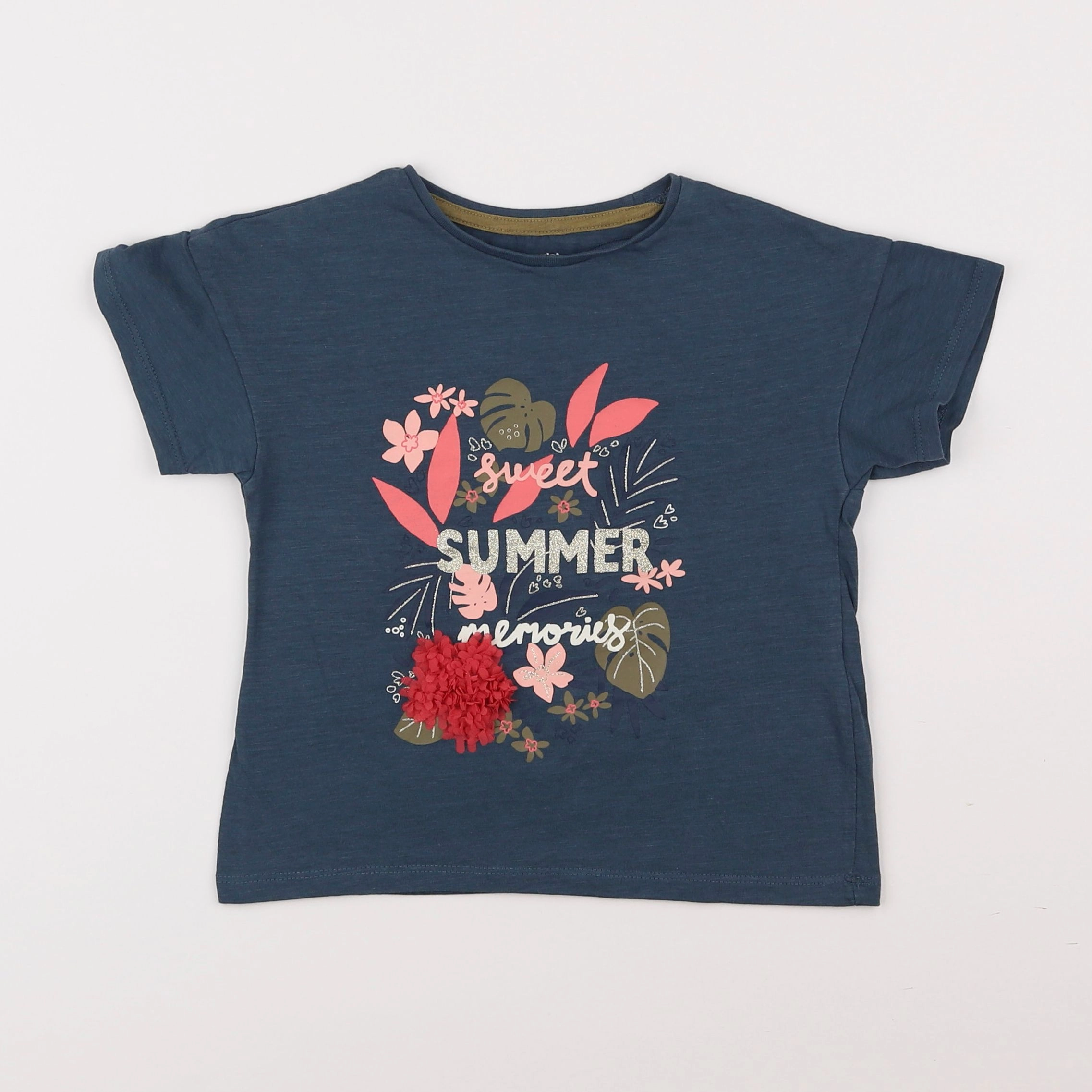 Vertbaudet - tee-shirt bleu - 5 ans