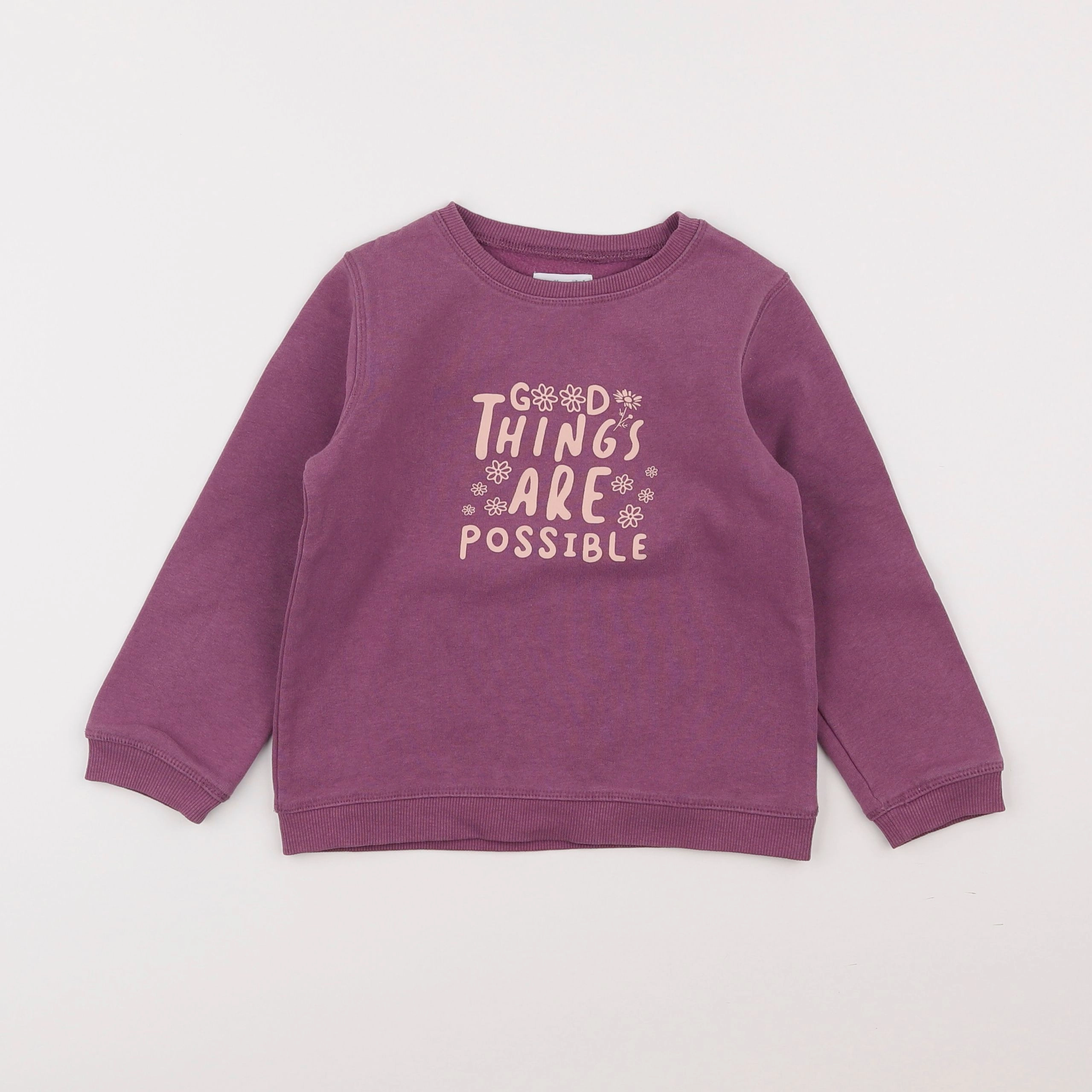 Vertbaudet - sweat violet - 4 ans