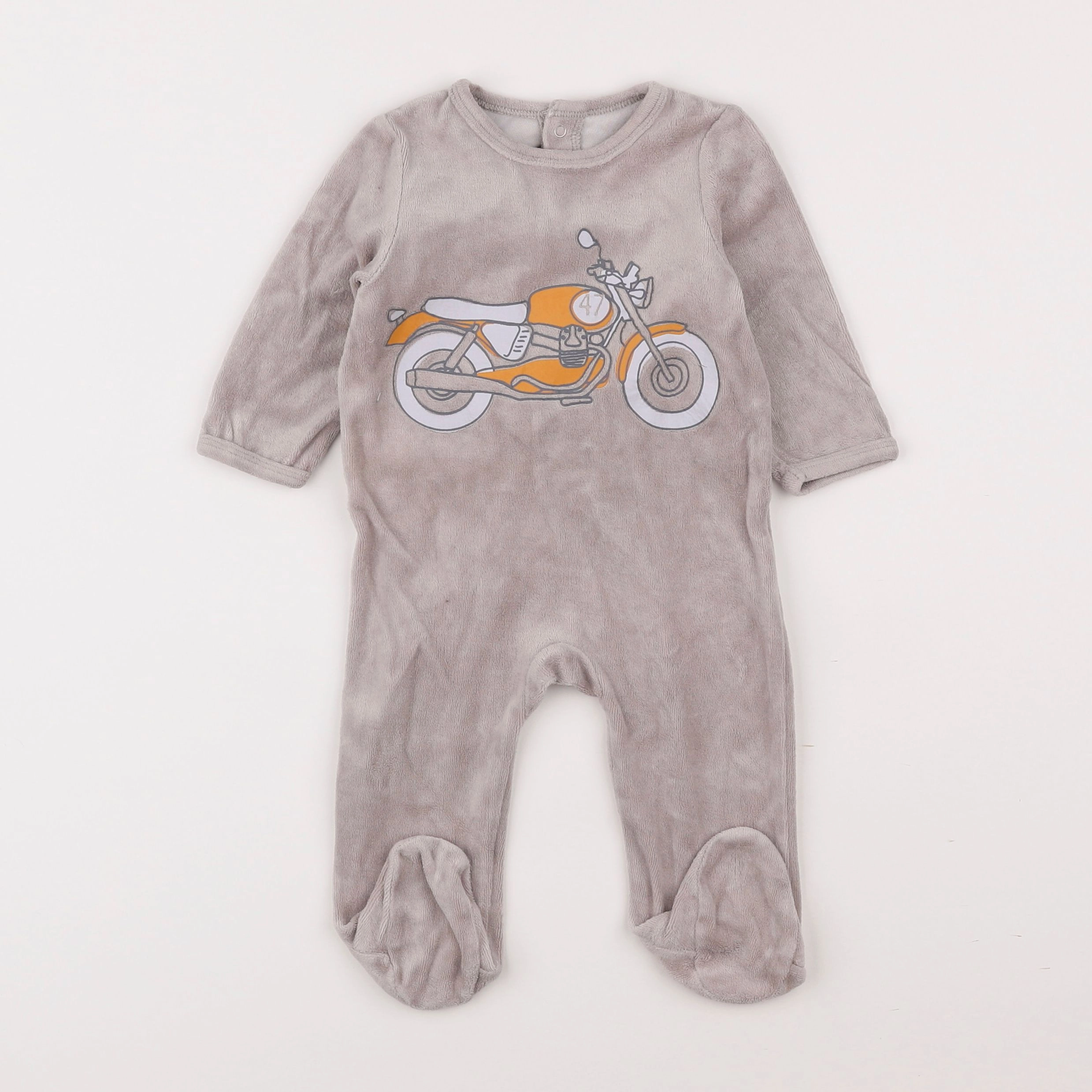 Vertbaudet - pyjama velours gris - 6 mois