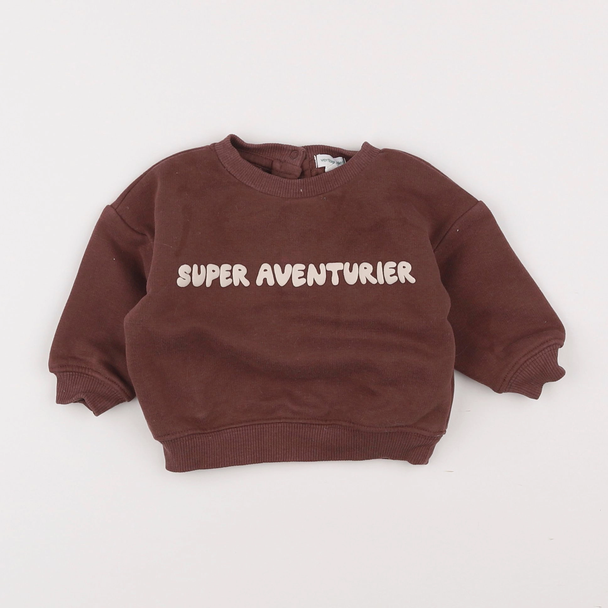 Vertbaudet - sweat marron - 6 mois