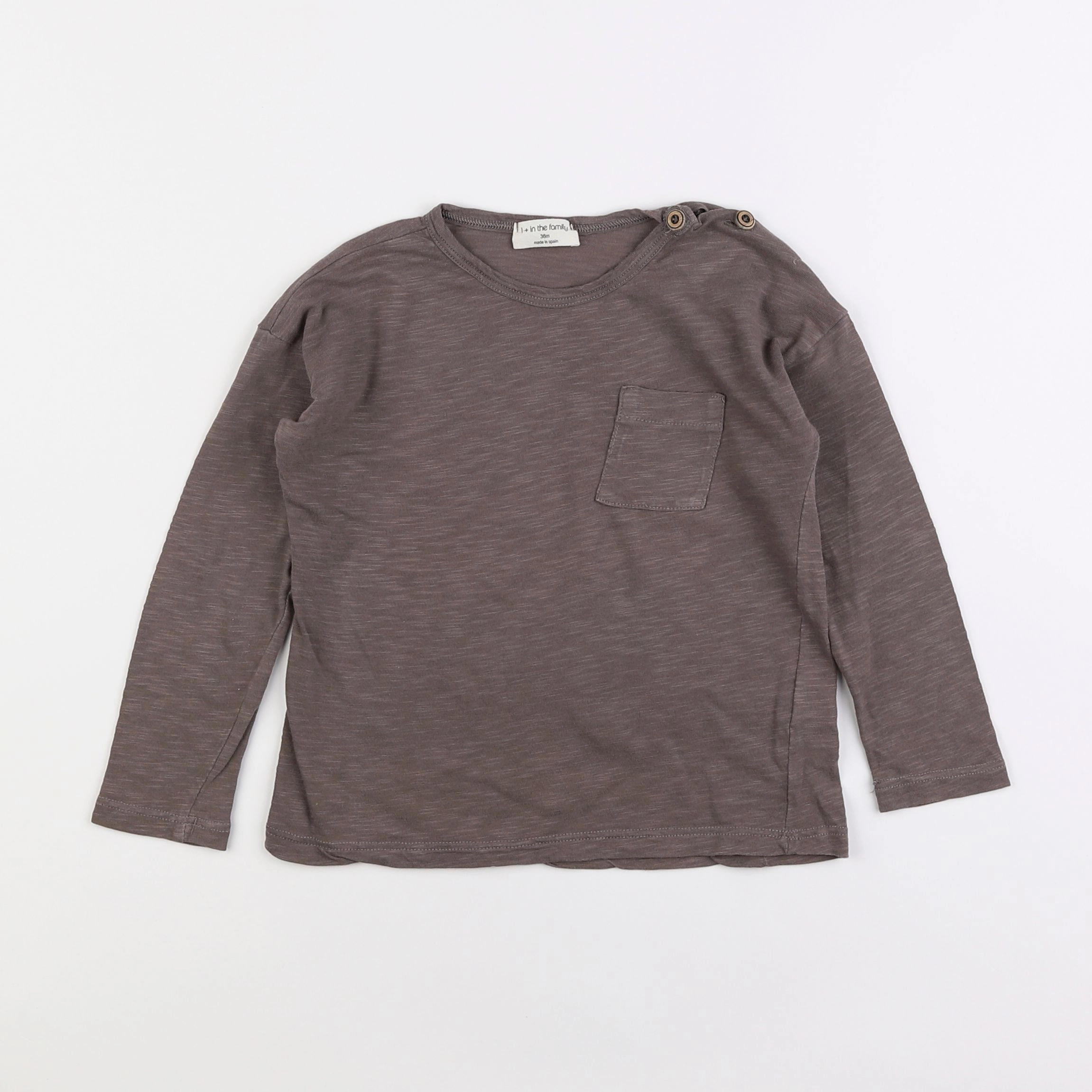 1+ In the family - tee-shirt marron - 3 ans