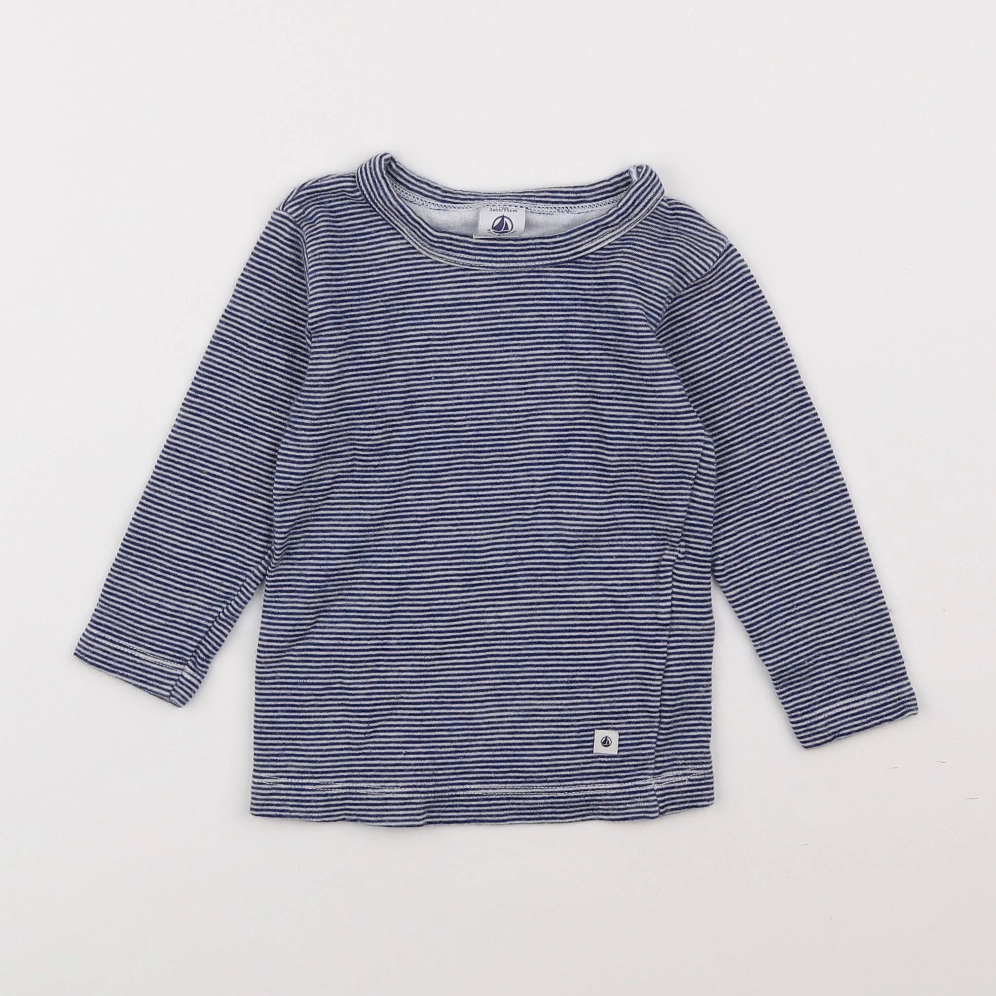 Petit Bateau - maillot de corps bleu - 3 ans