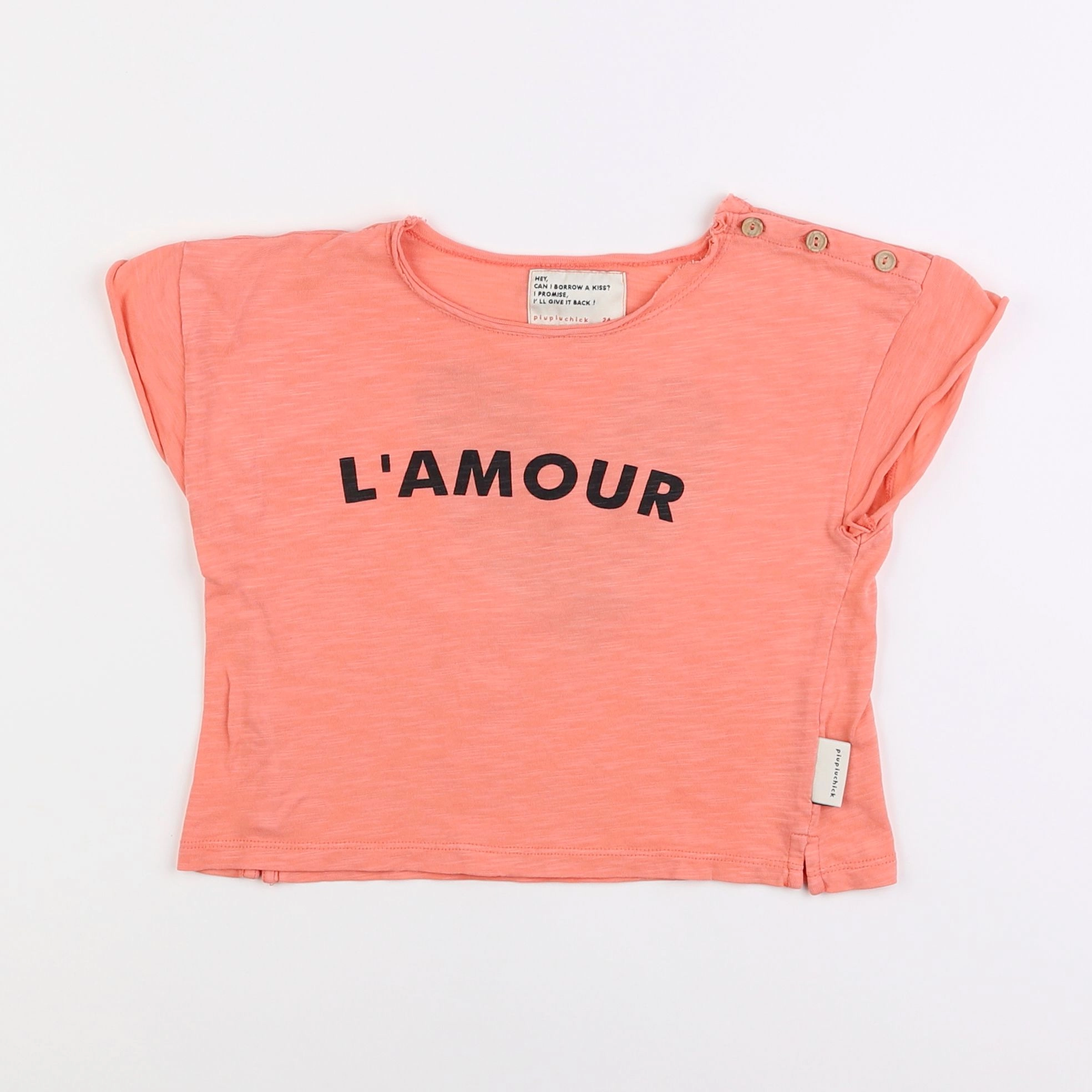 Piupiuchick - tee-shirt imprimé au dos rose - 2 ans