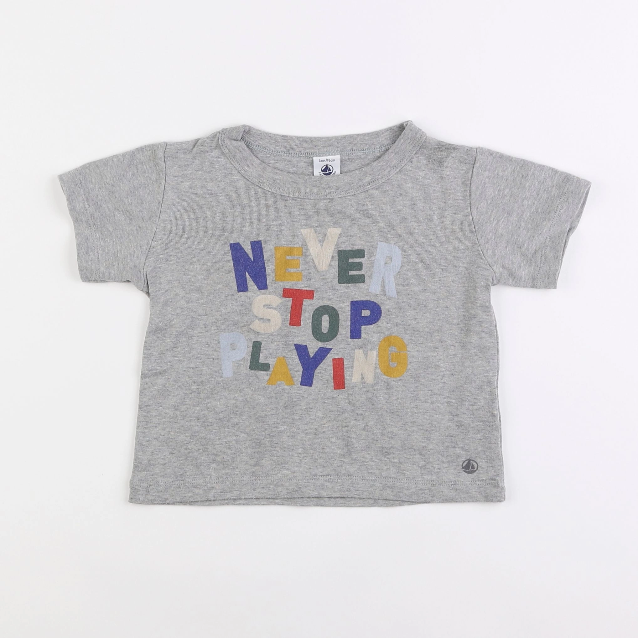 Petit Bateau - tee-shirt gris - 3 ans