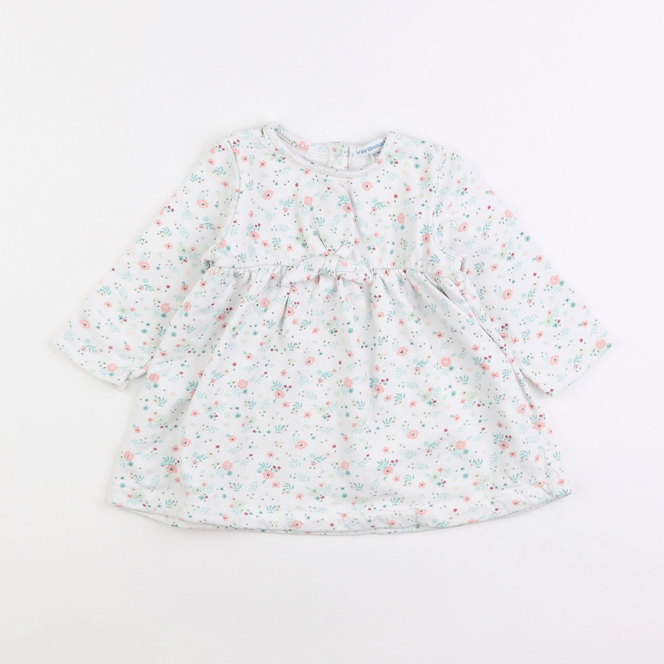 Vertbaudet - robe blanc, vert - 18 mois