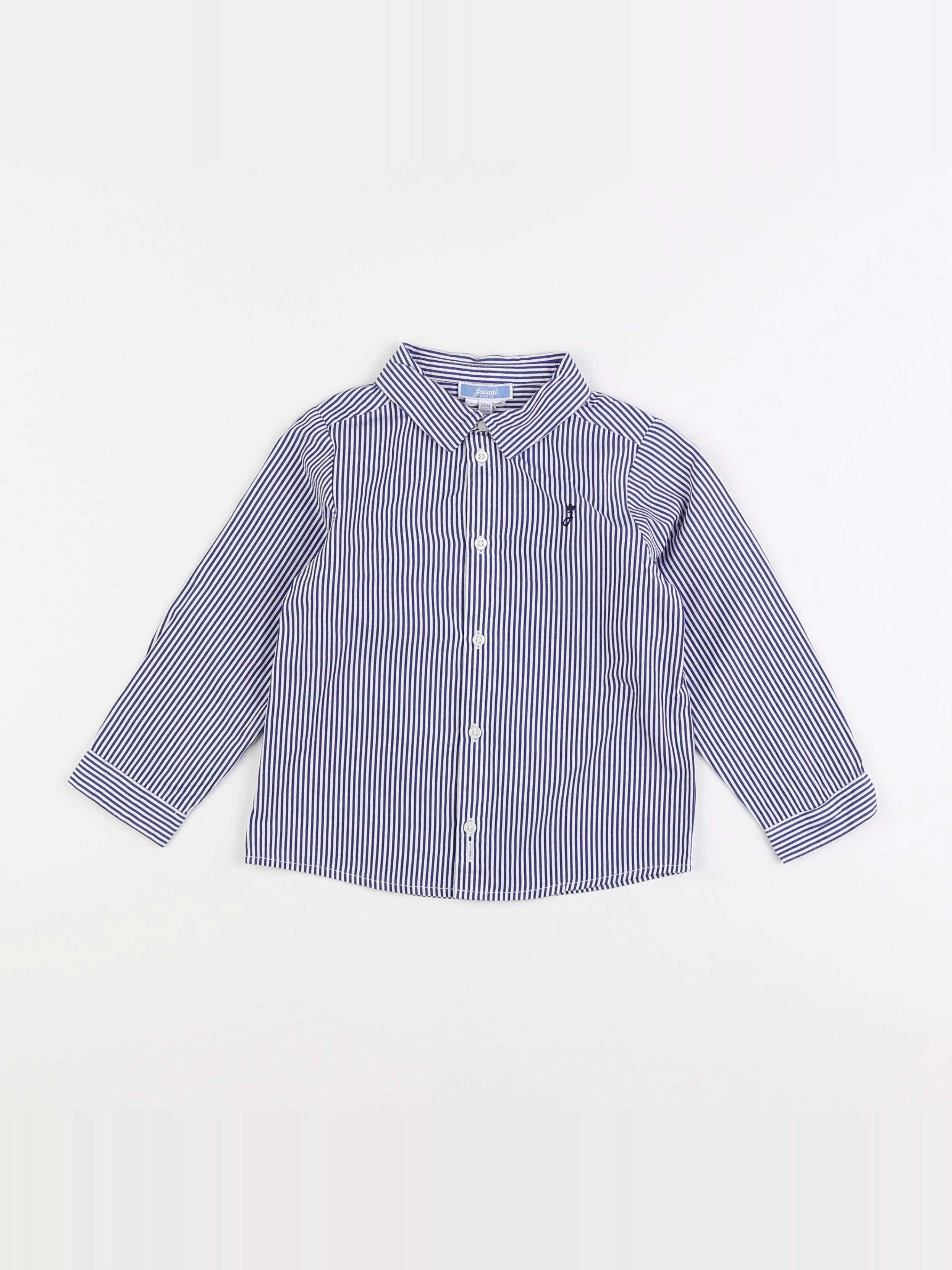 Jacadi - chemise bleu, blanc - 3 ans