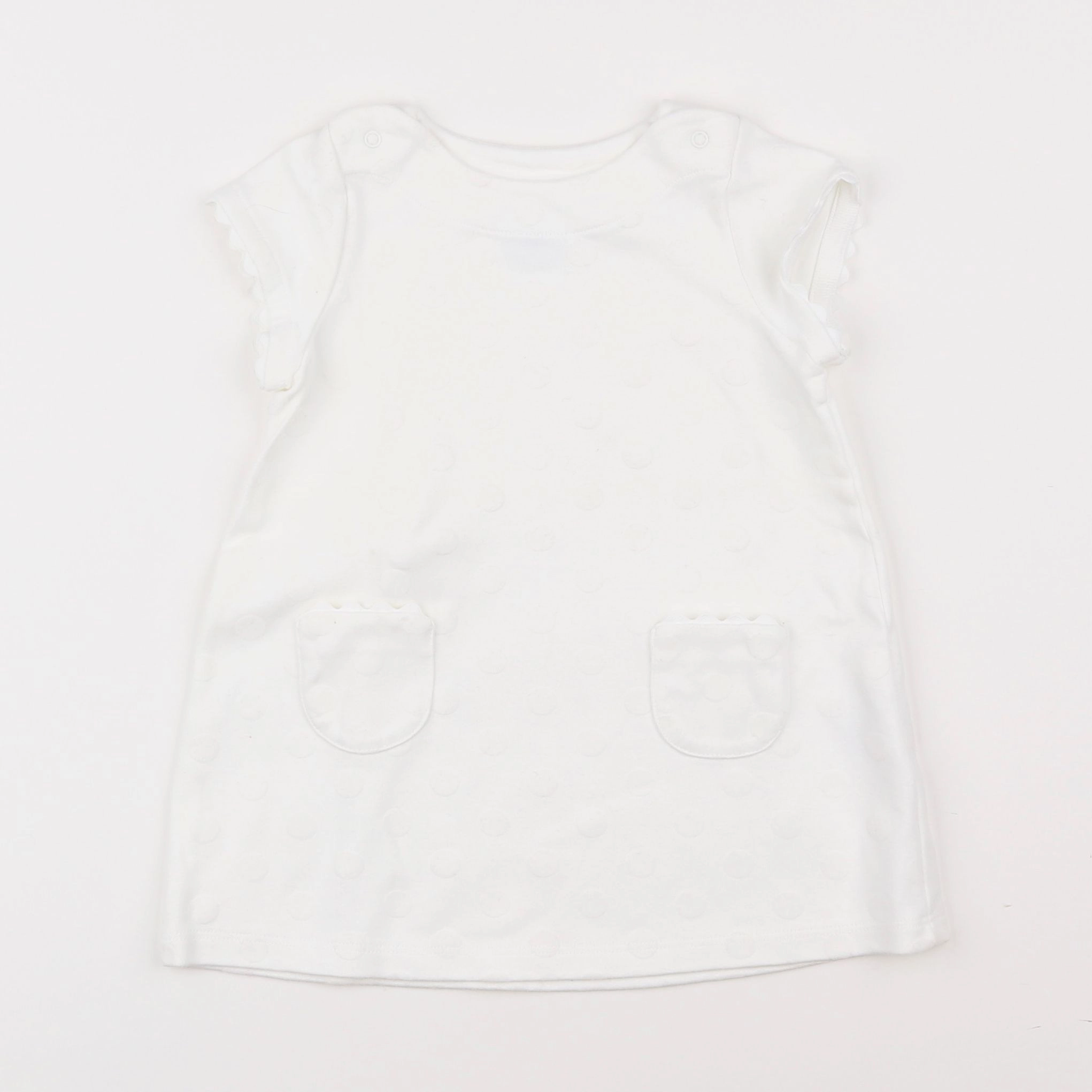 Petit Bateau - robe blanc - 12 mois