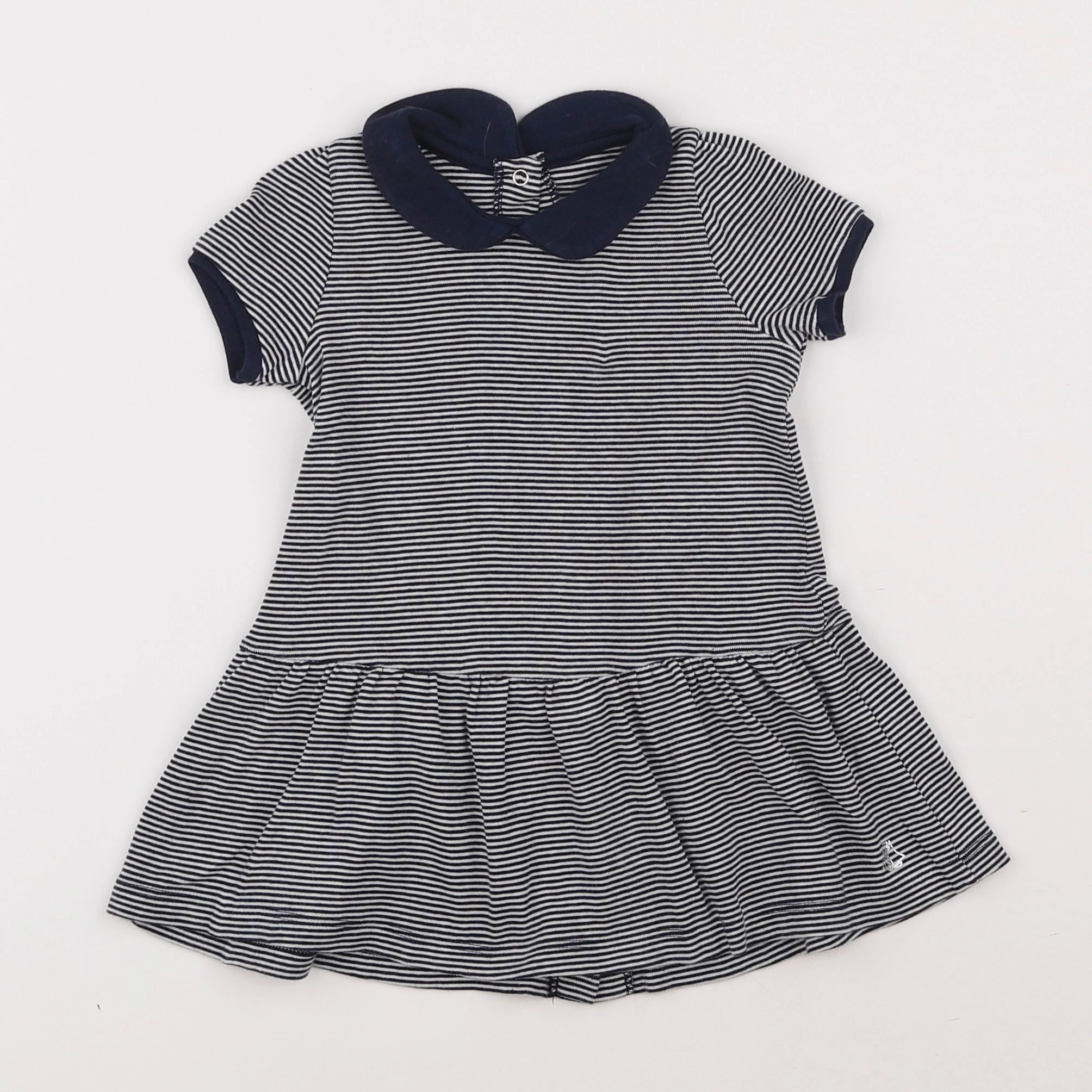 Petit Bateau - robe bleu - 12 mois