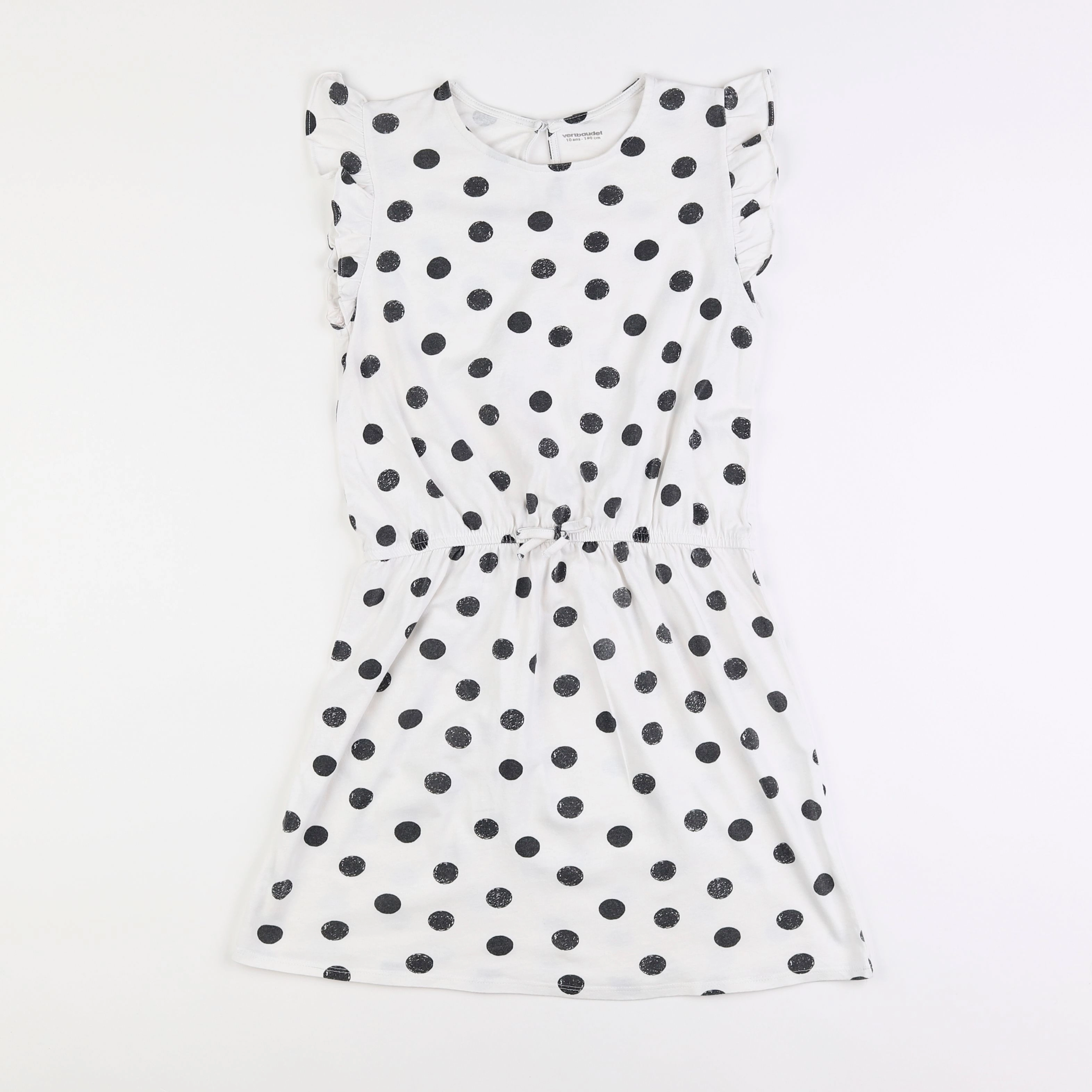 Vertbaudet - robe blanc, noir - 10 ans