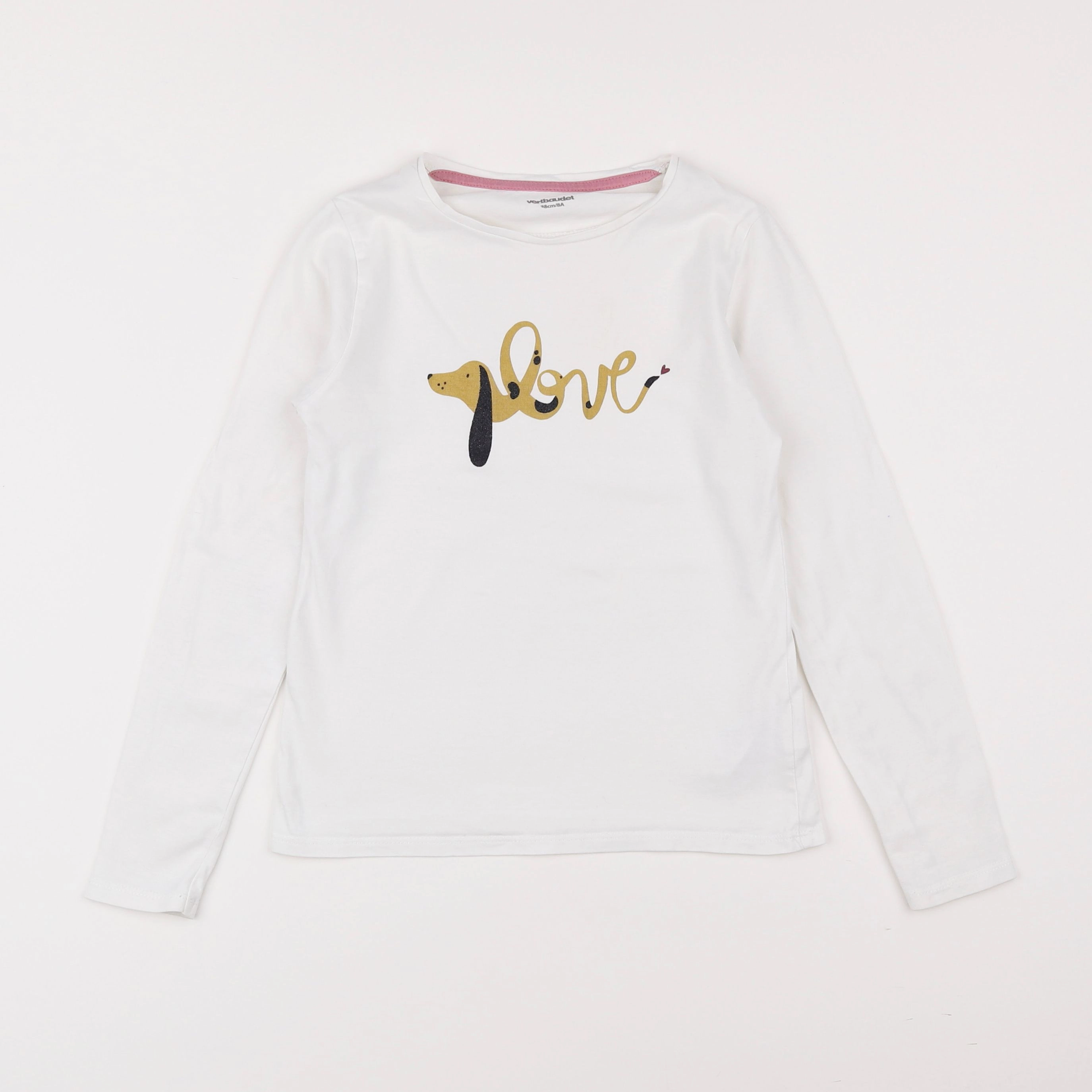 Vertbaudet - tee-shirt blanc - 8 ans