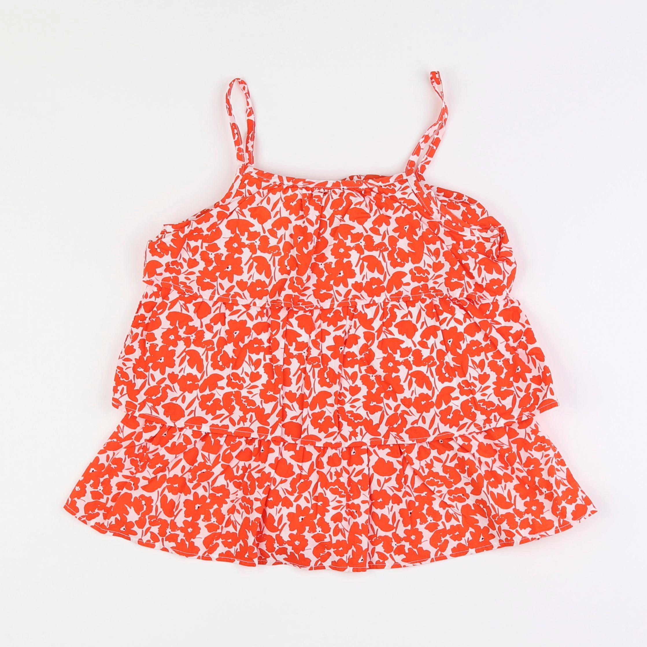 Vertbaudet - blouse rouge, blanc - 9 ans