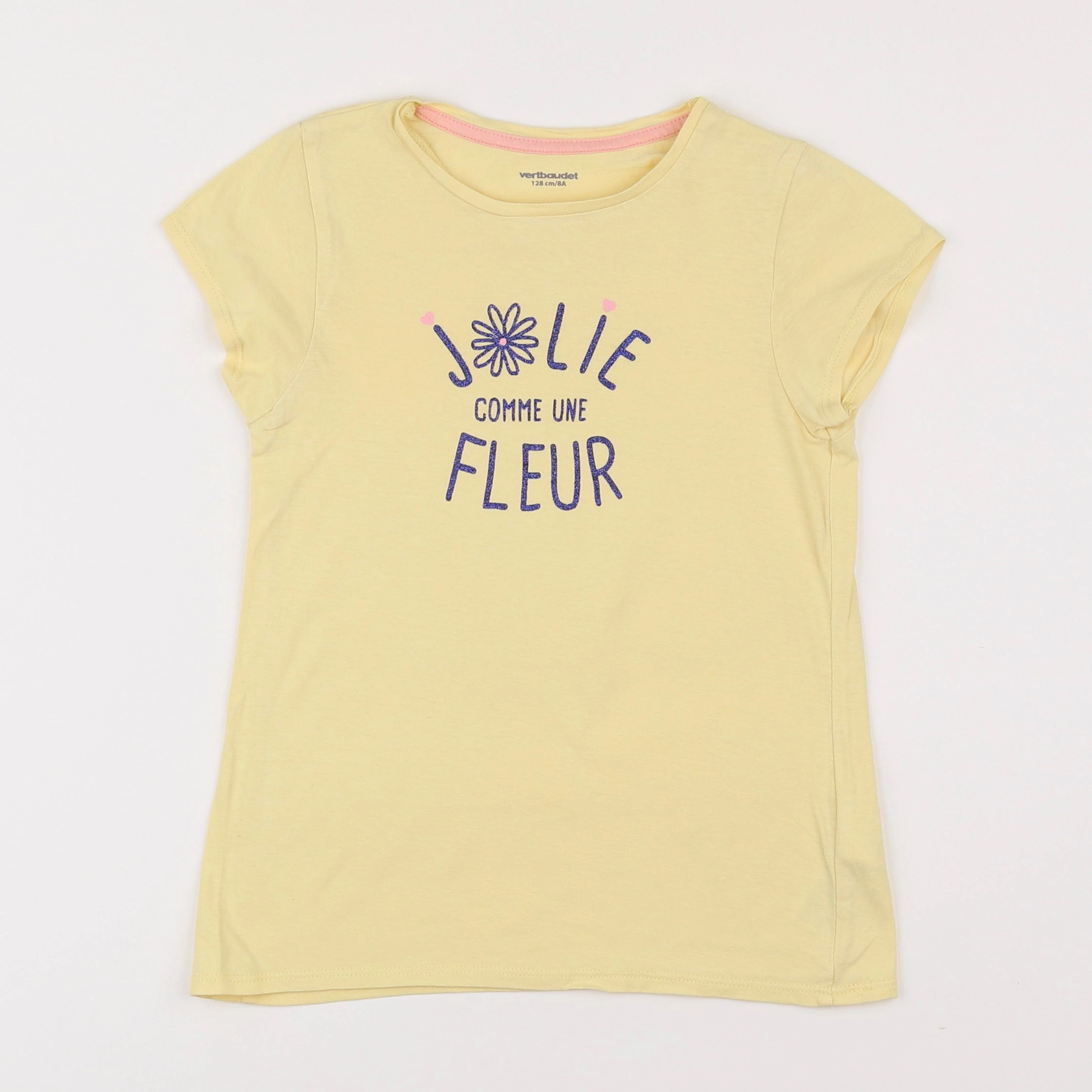 Vertbaudet - tee-shirt jaune - 8 ans