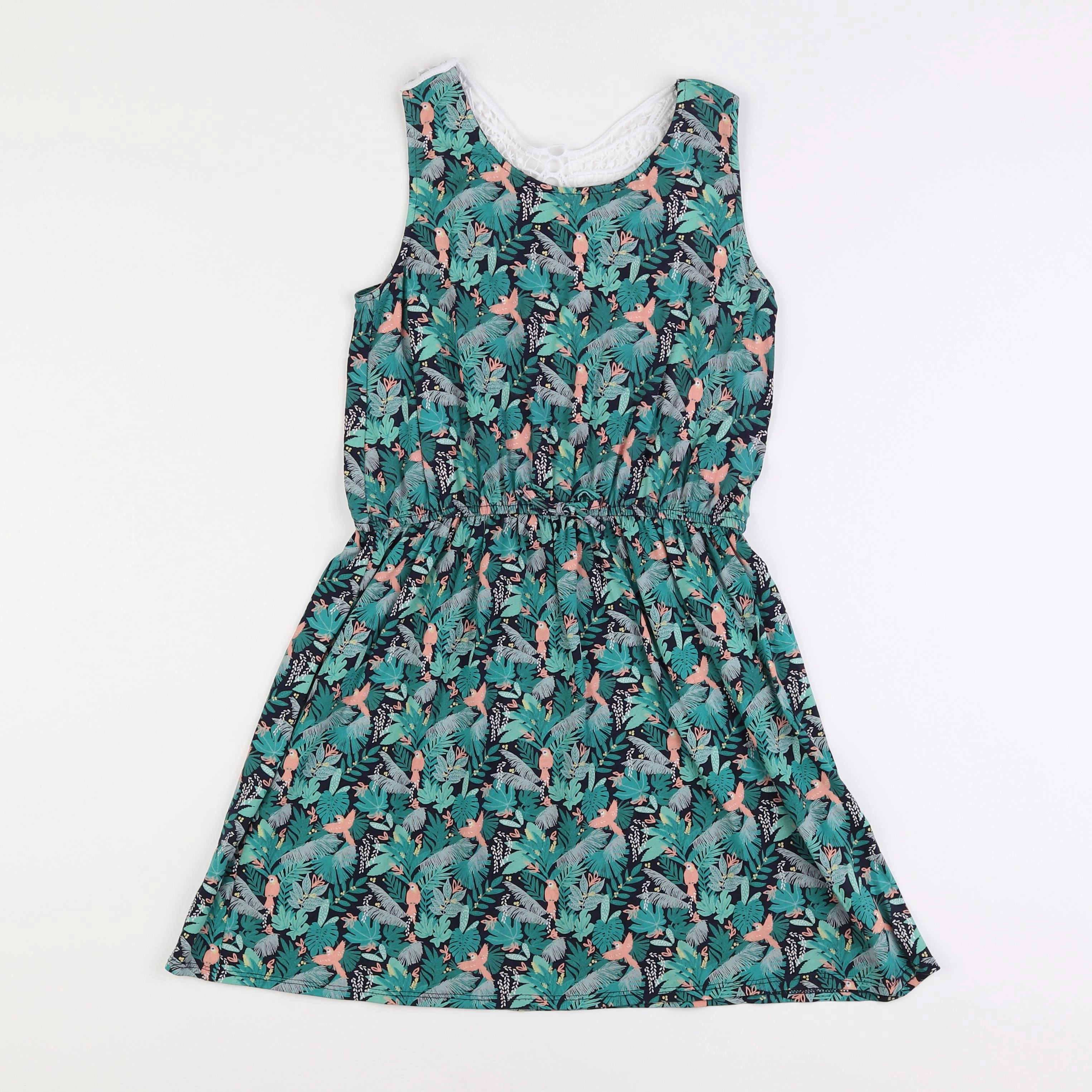 Vertbaudet - robe vert, rose - 10 ans
