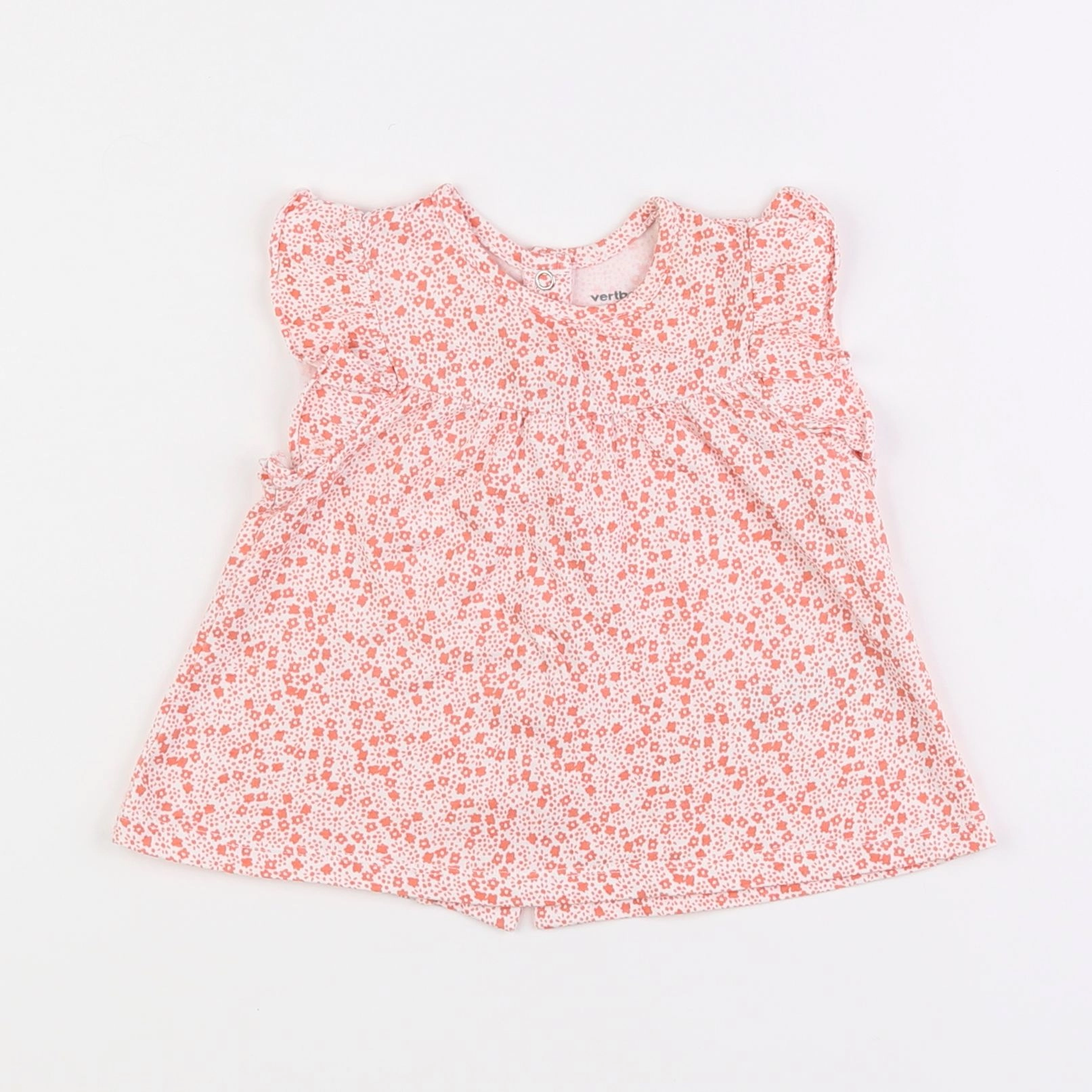Vertbaudet - tee-shirt orange, blanc - 9 mois