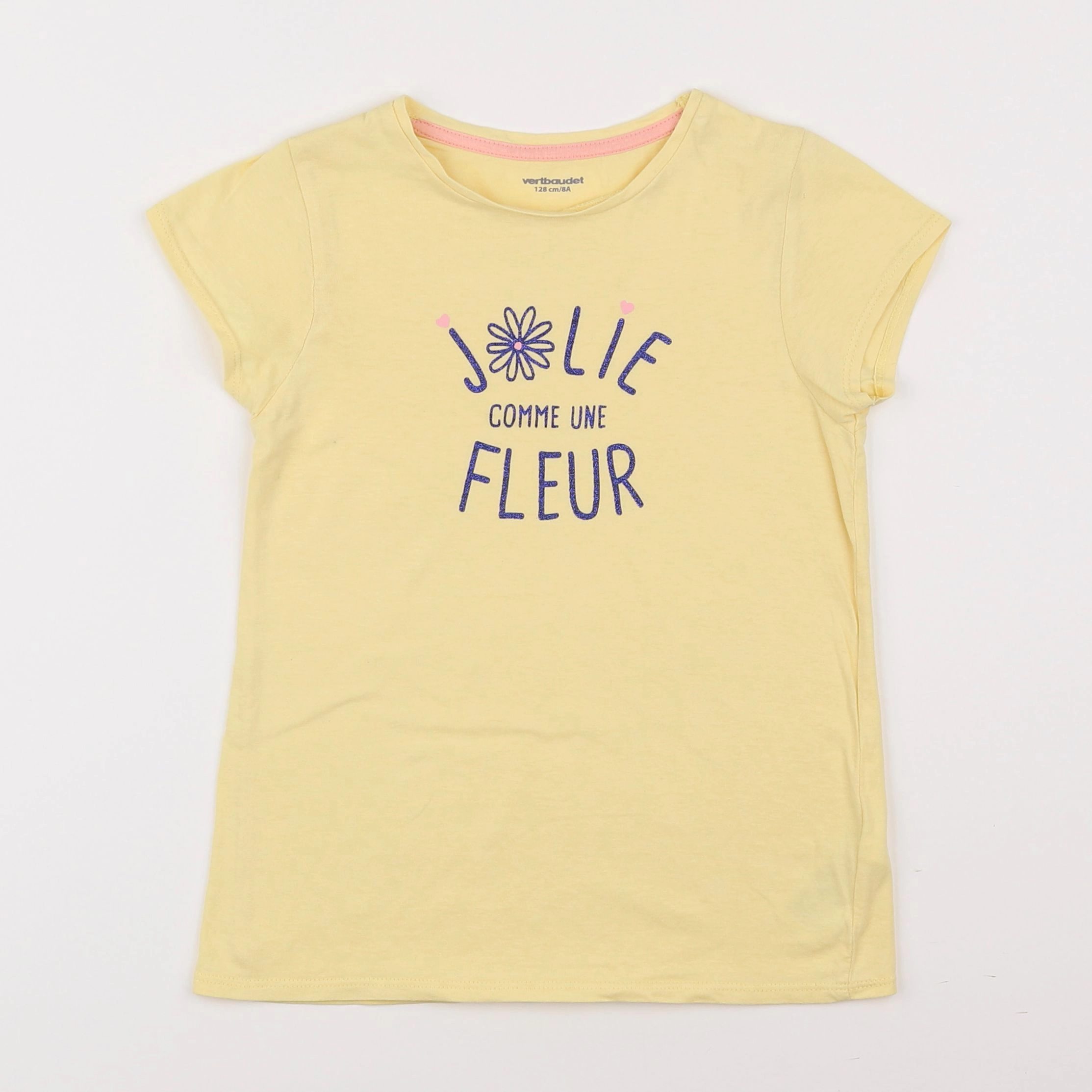 Vertbaudet - tee-shirt jaune - 8 ans