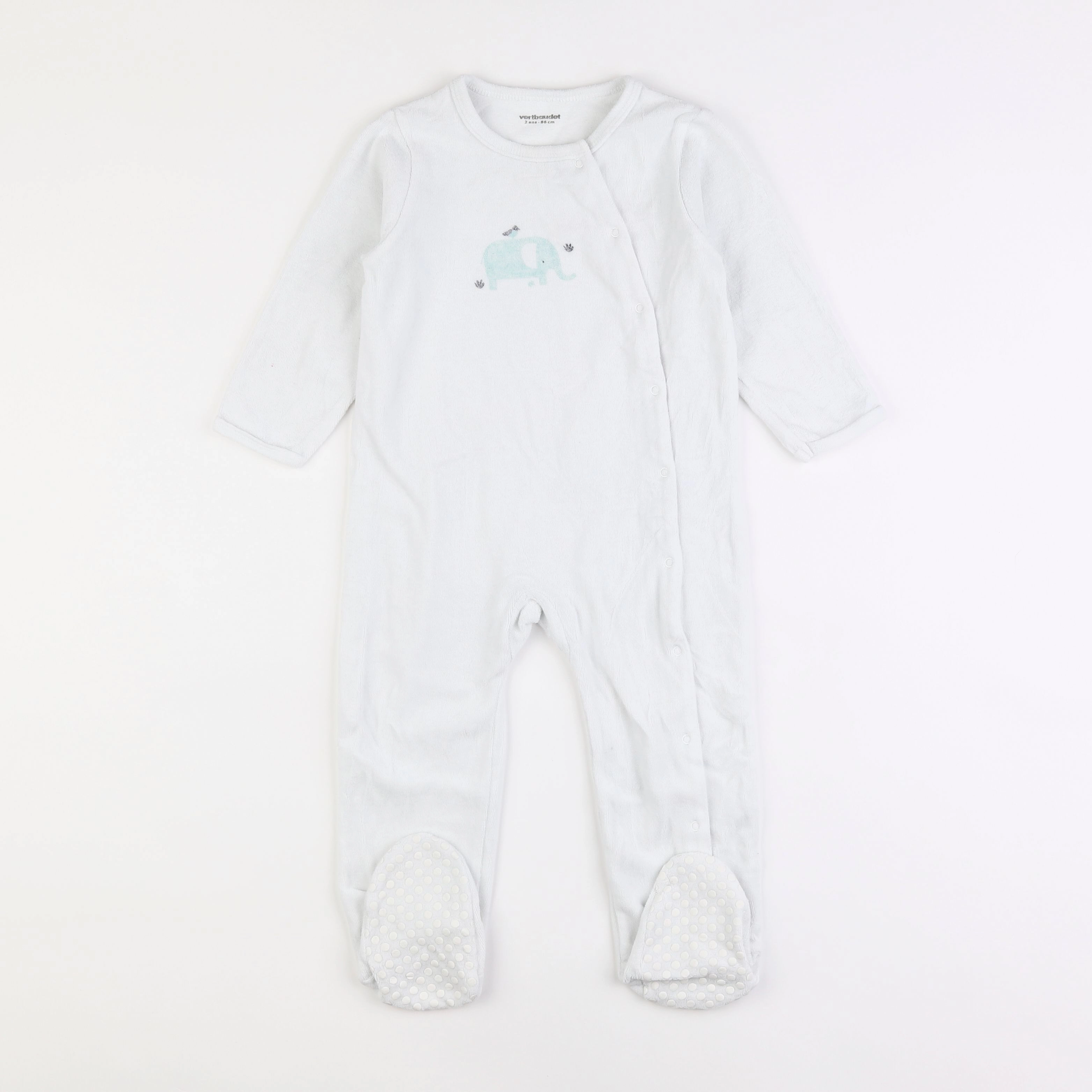 Vertbaudet - pyjama velours blanc - 2 ans