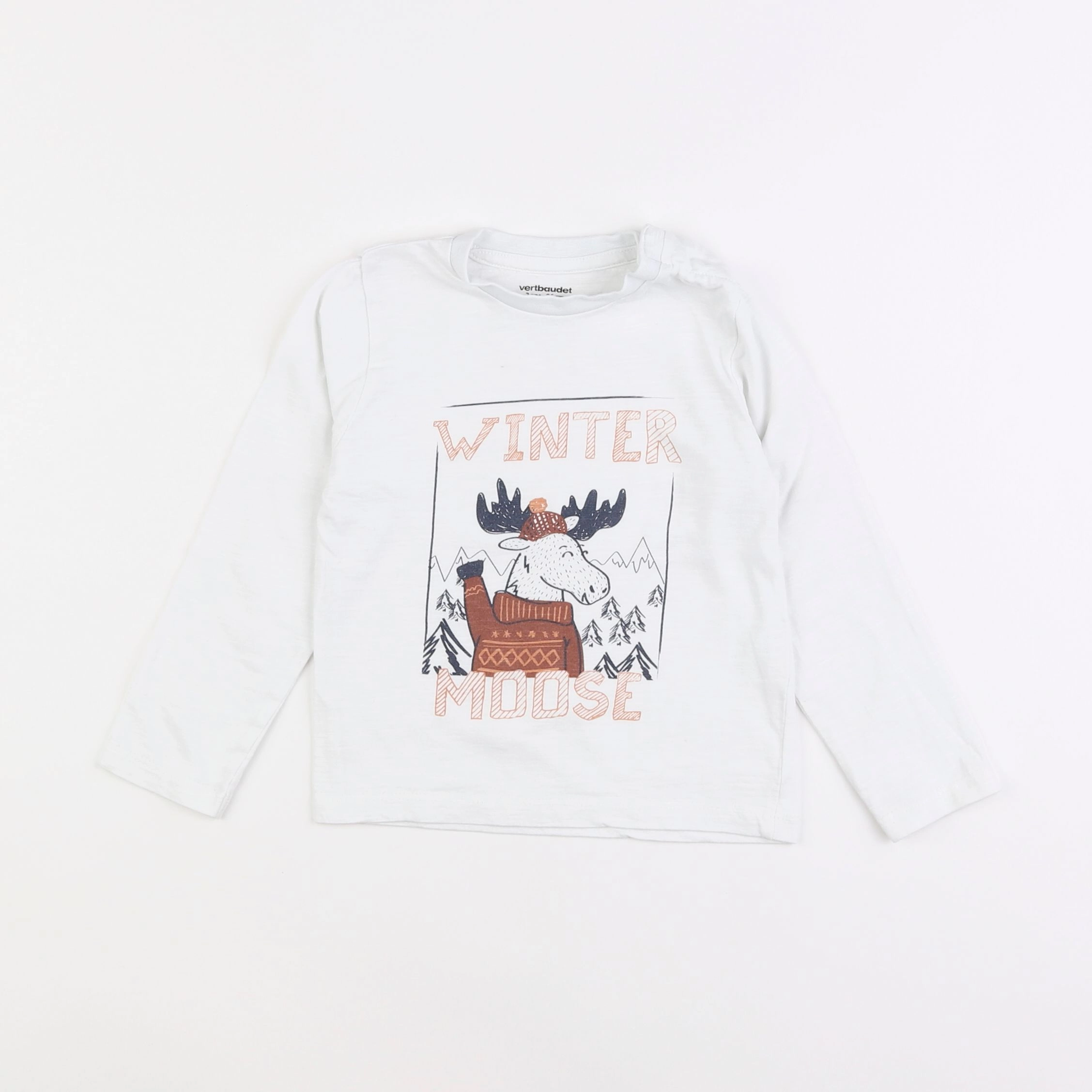 Vertbaudet - tee-shirt blanc - 2 ans