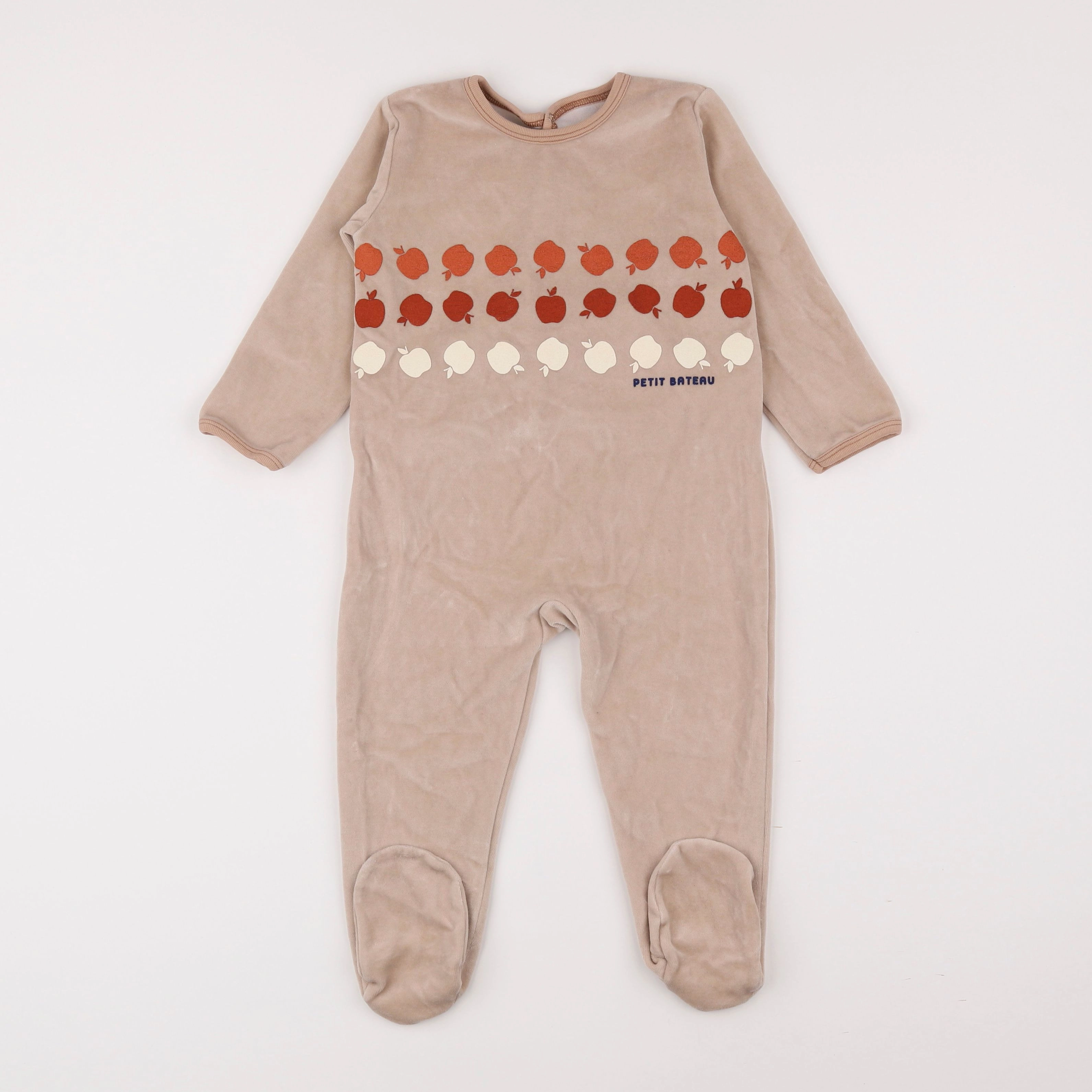 Petit Bateau - pyjama velours beige - 2 ans