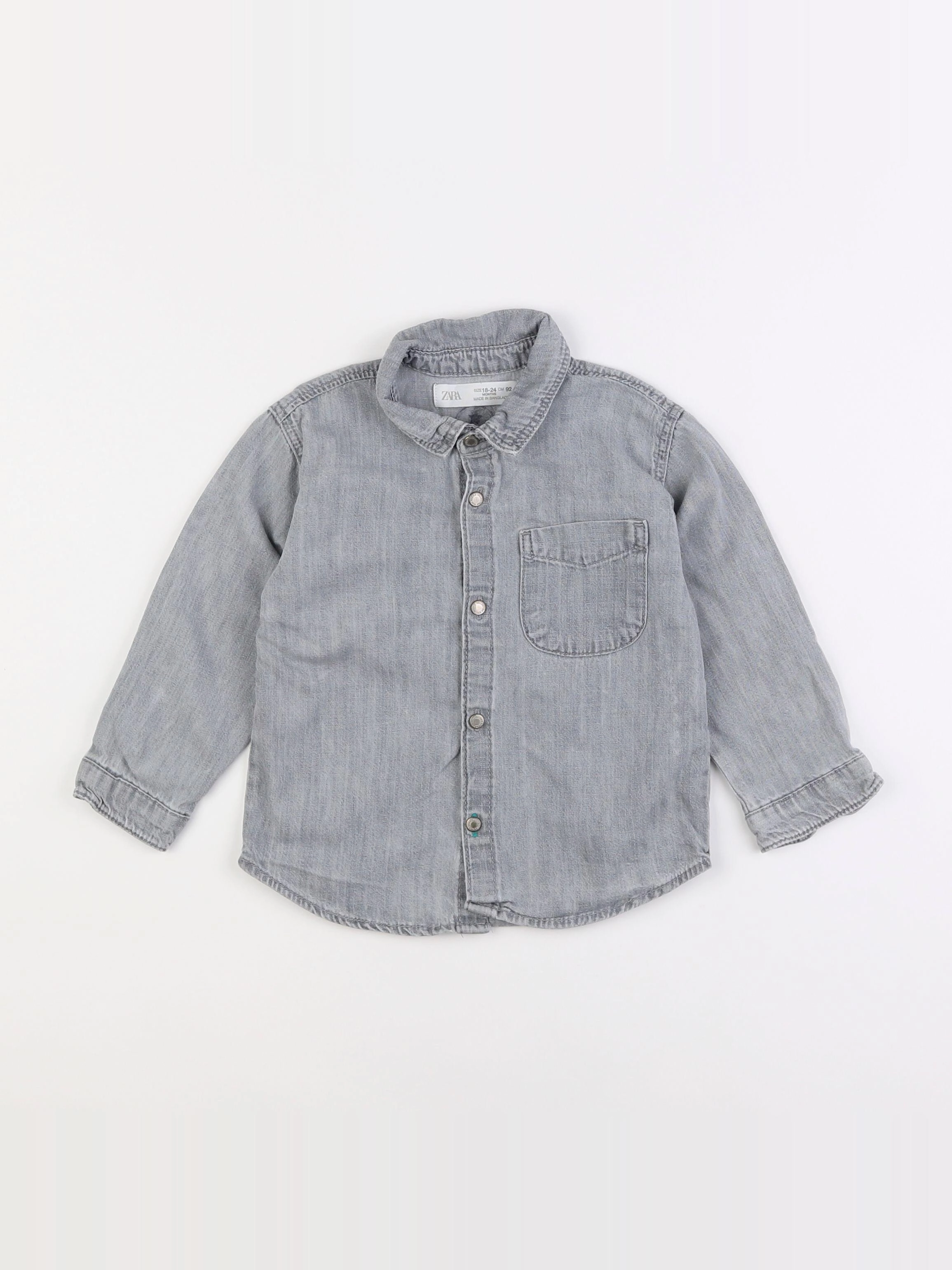 Zara - chemise gris - 18 mois à 2 ans